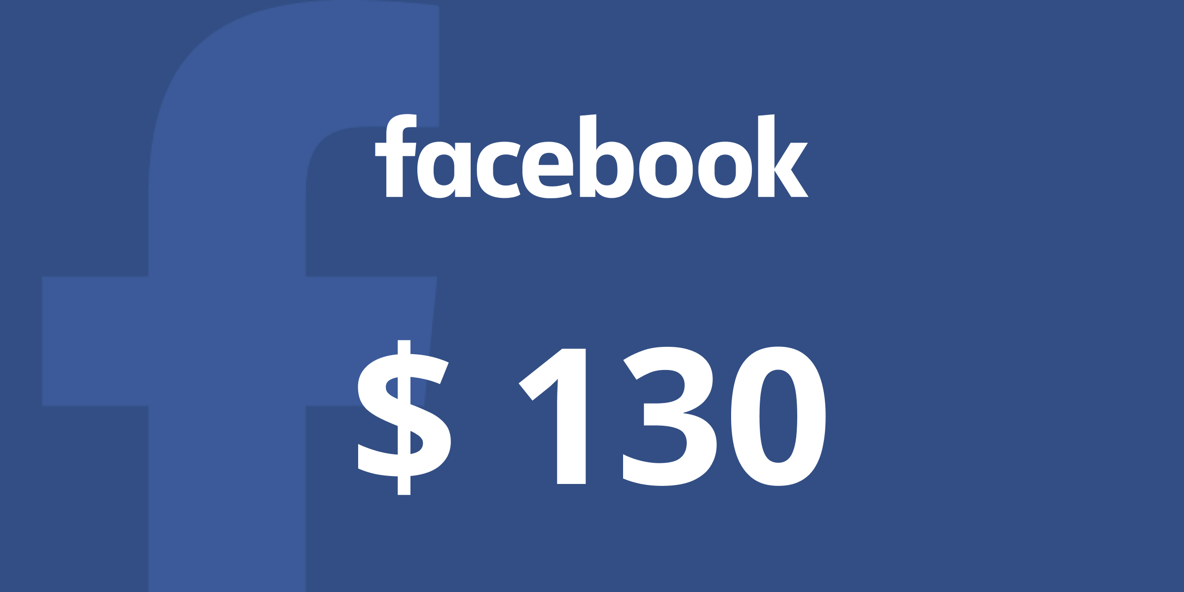 Facebook Gift Card 130 USD