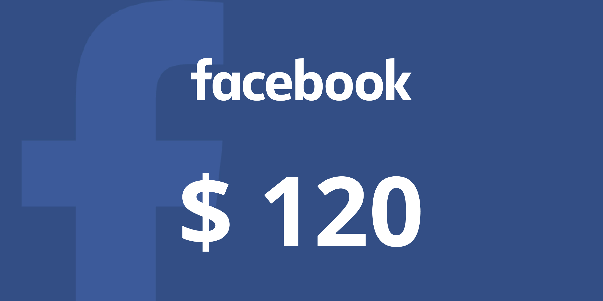 Facebook Gift Card 120 USD
