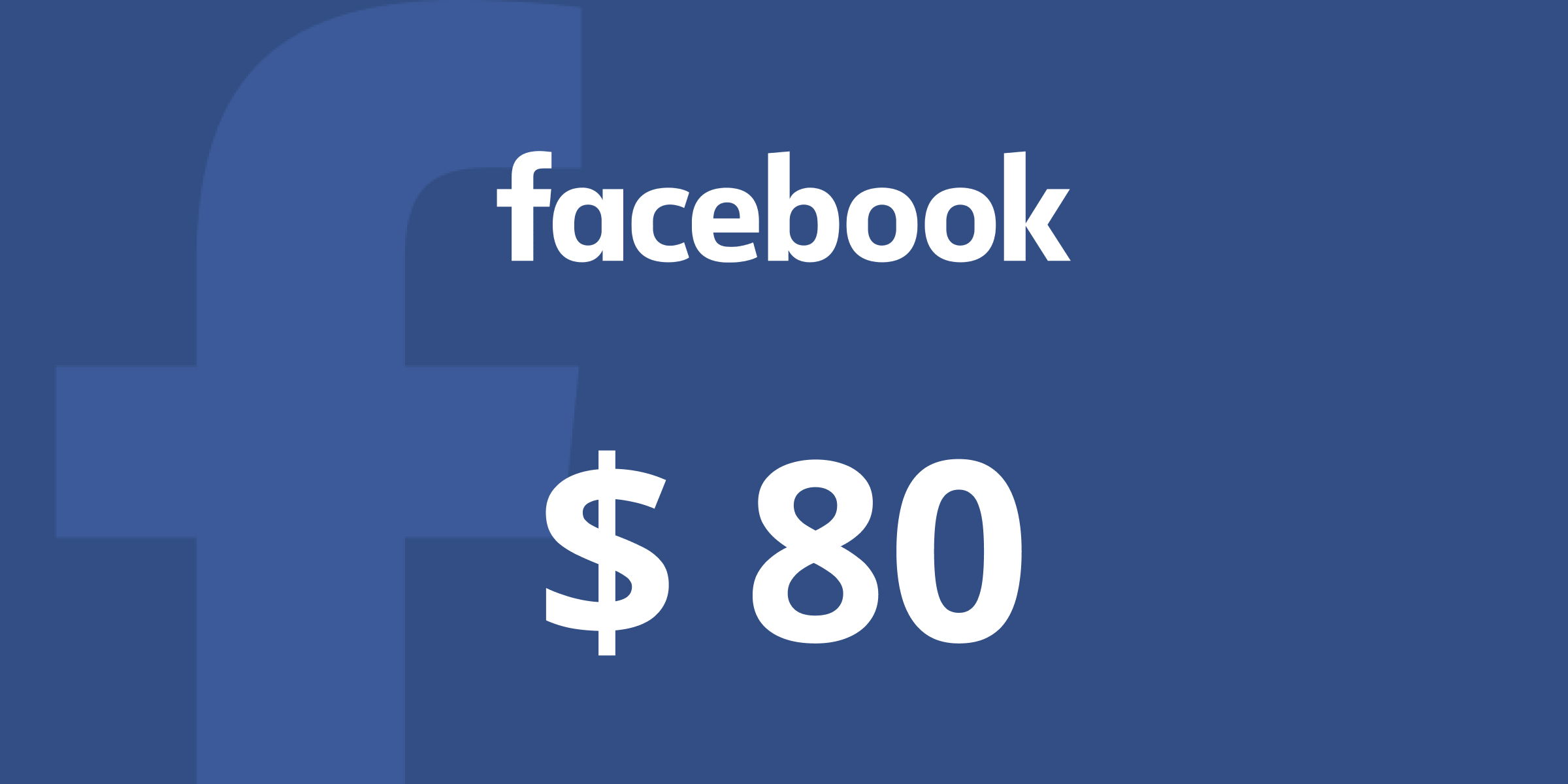 Facebook Gift Card 80 USD