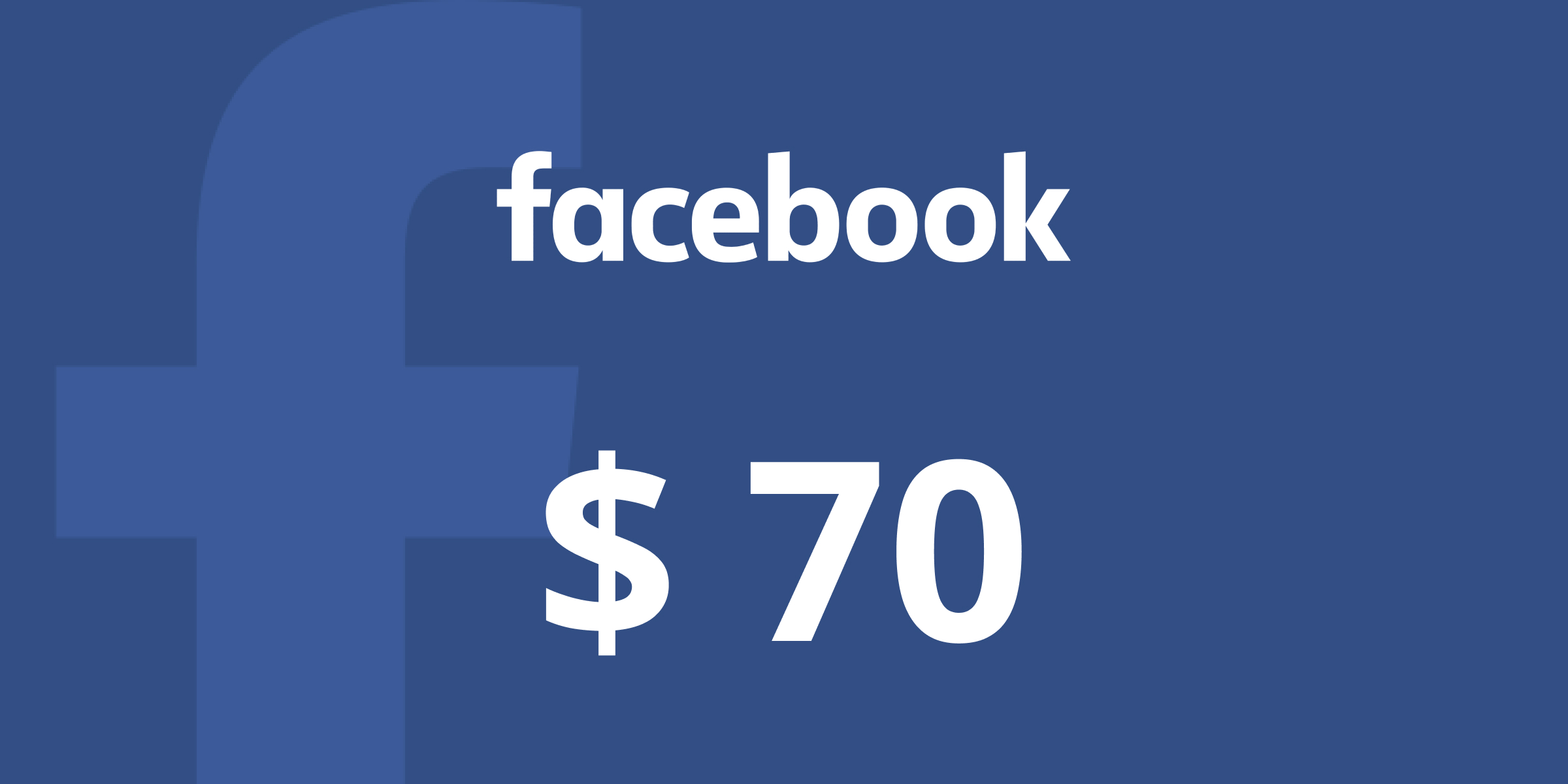 Facebook Gift Card 70 USD