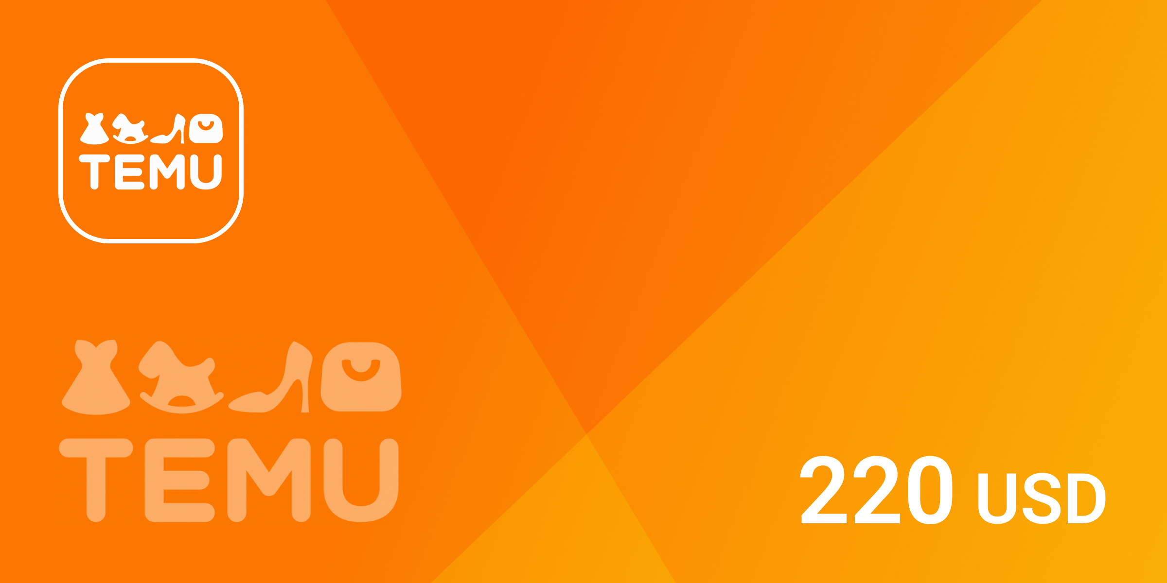 Temu Gift Card 220 USD