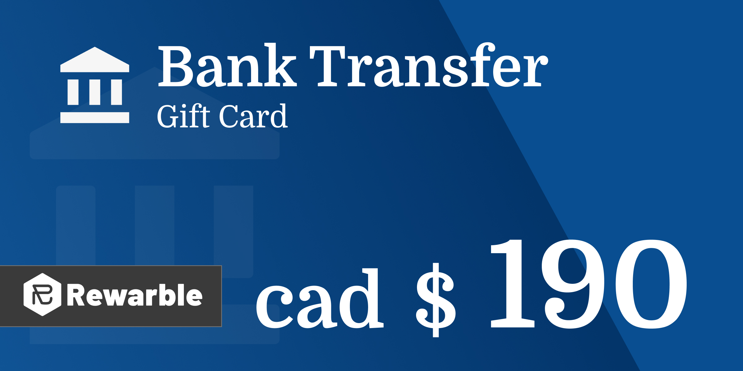 Bank Transfer Gift Card 190 CAD