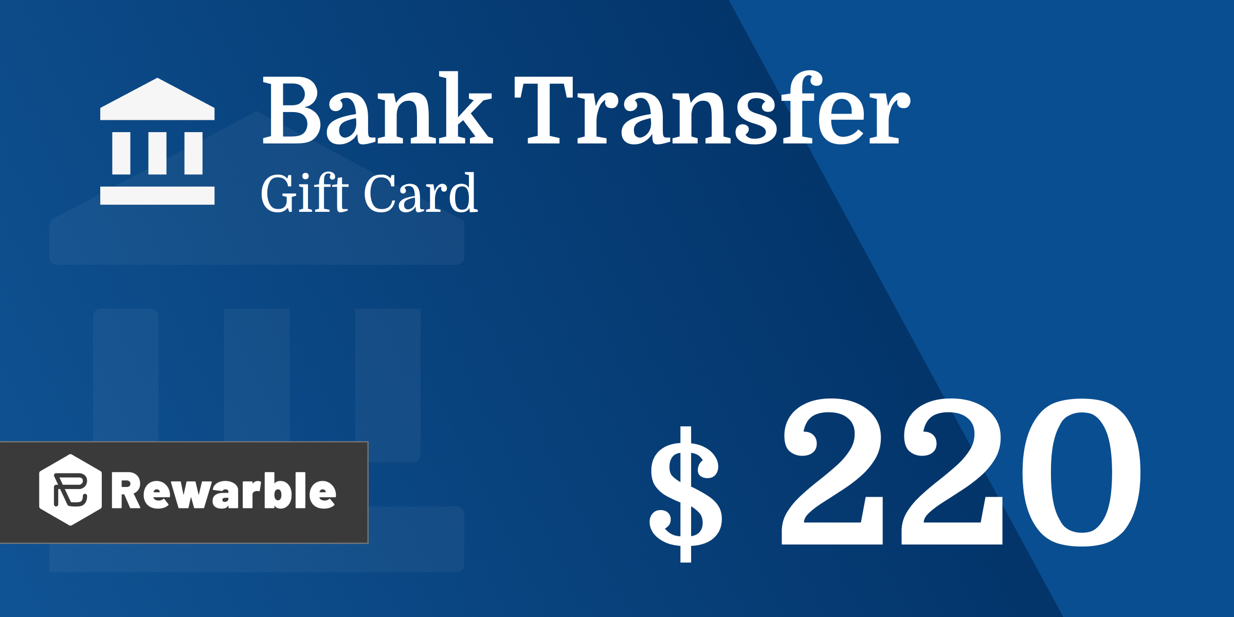 Bank Transfer Gift Card 220 USD