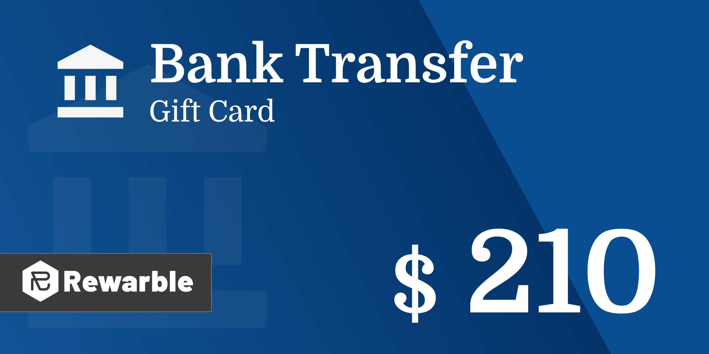 Bank Transfer Gift Card 210 USD