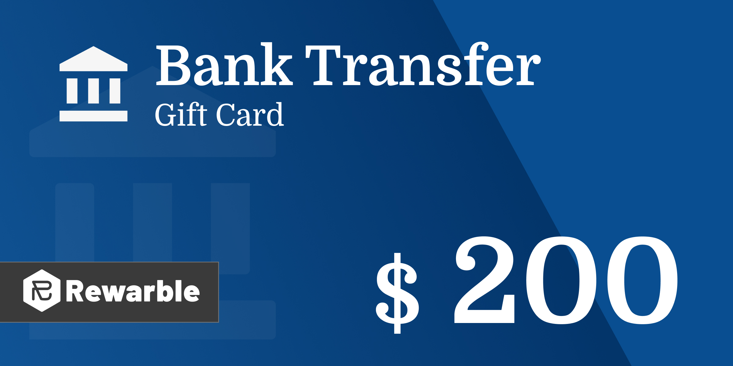 Bank Transfer Gift Card 200 USD