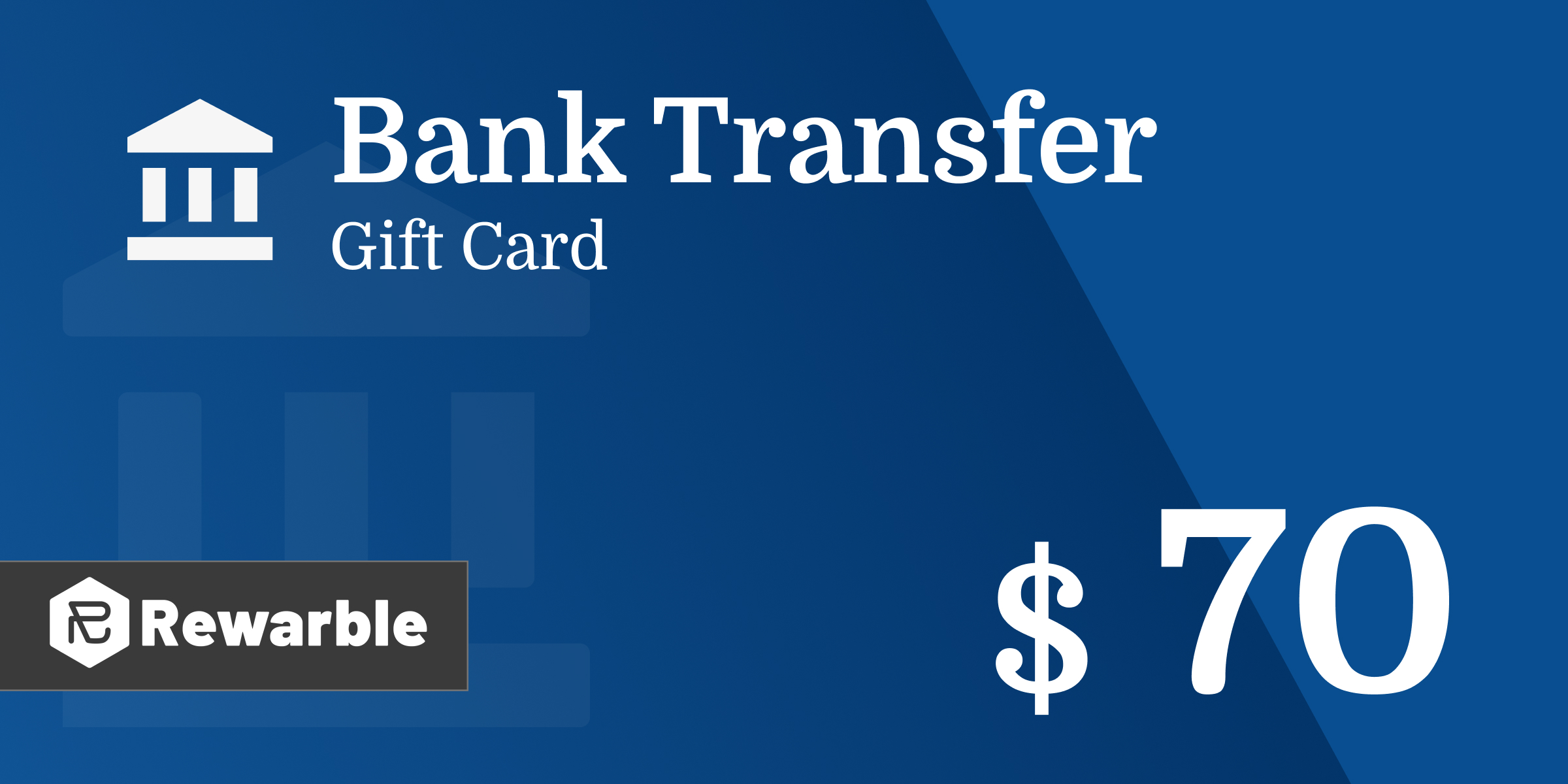 Bank Transfer Gift Card 70 USD