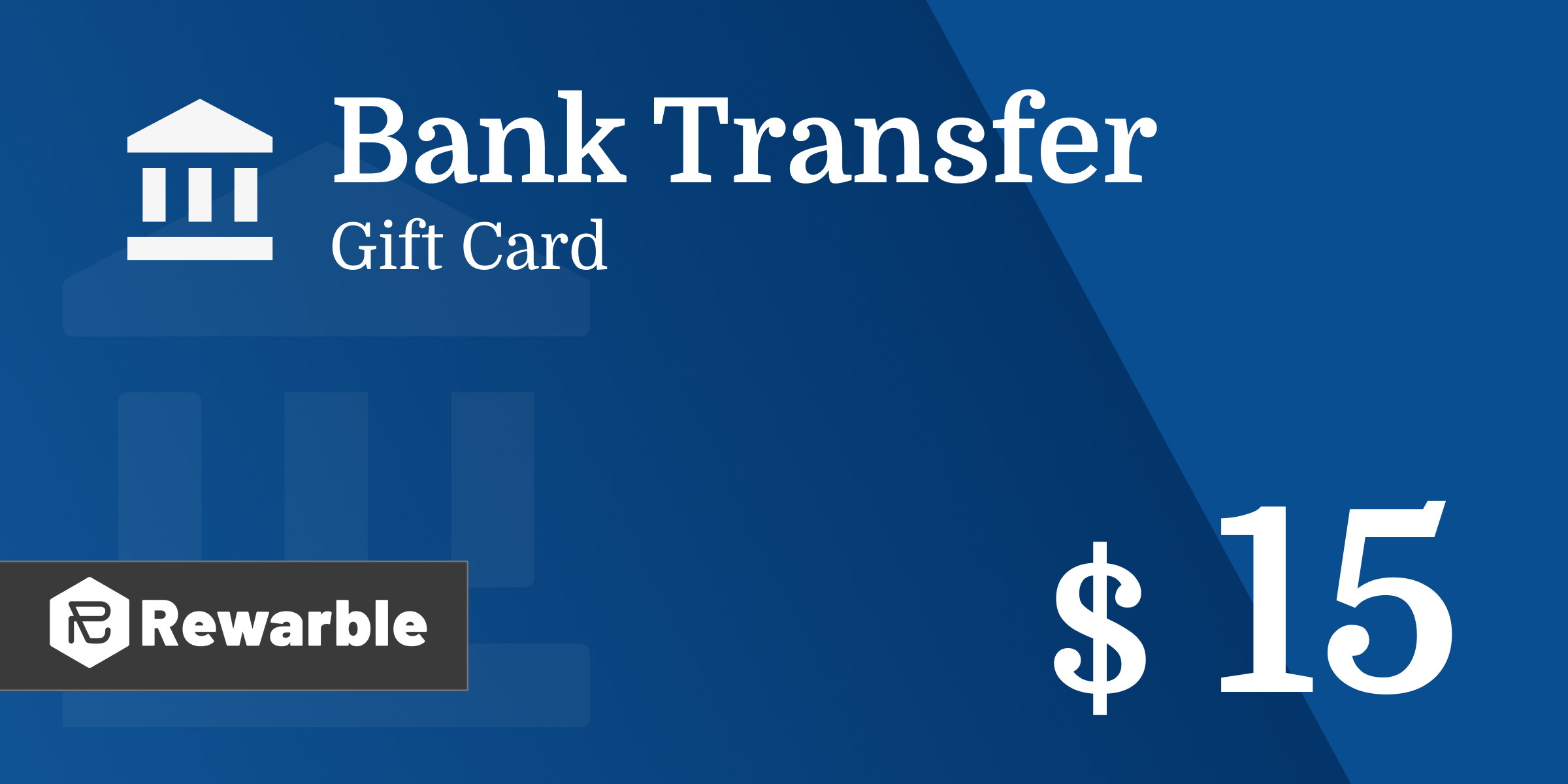 Bank Transfer Gift Card 15 USD