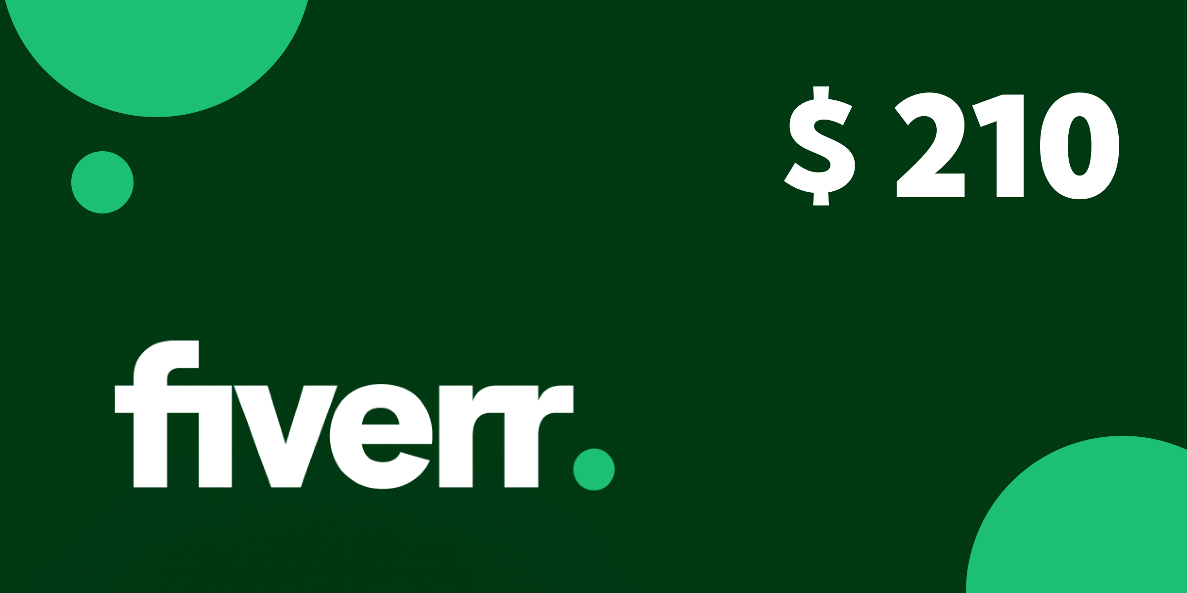 Fiverr Gift Card 210 USD