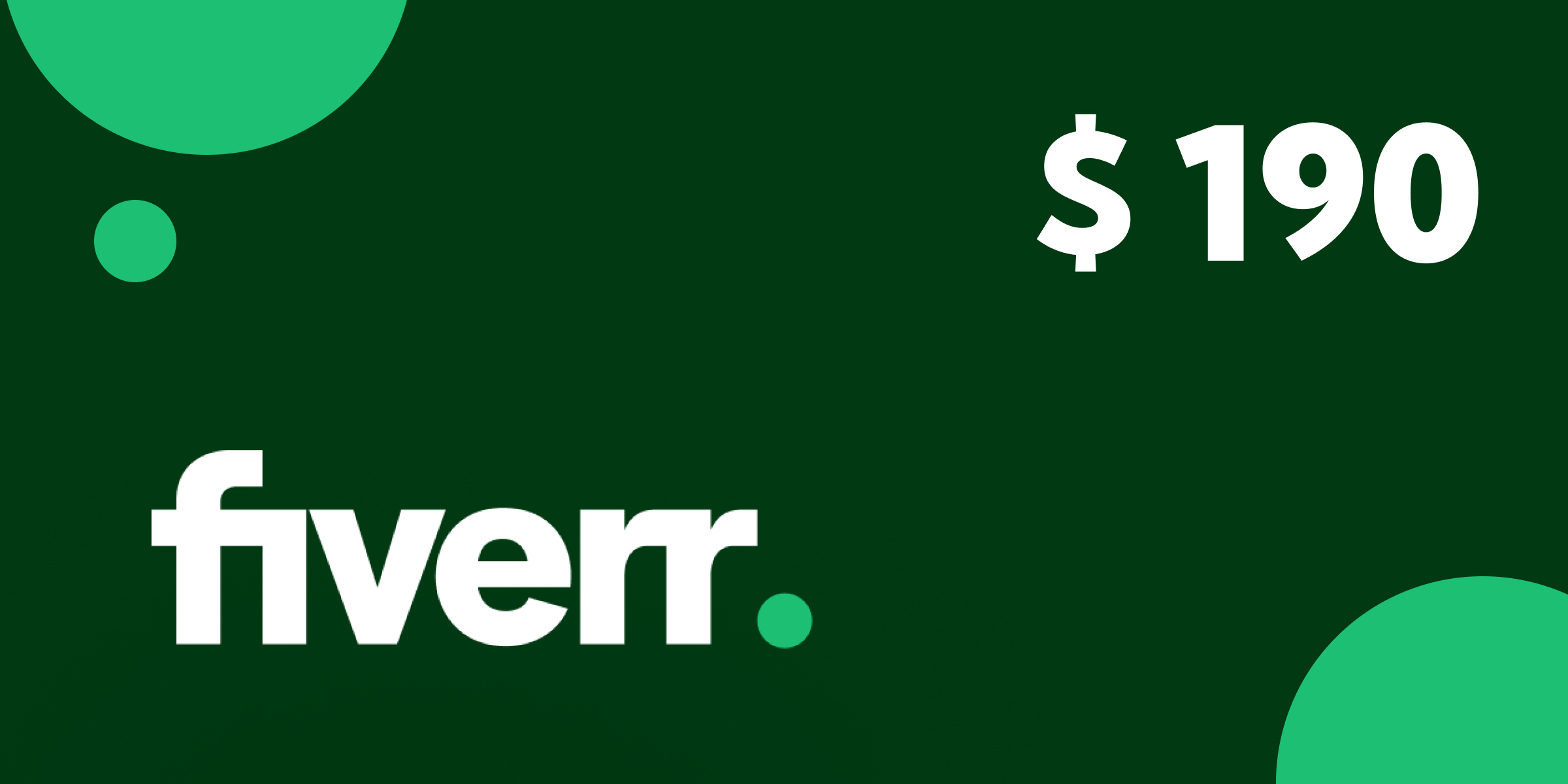 Fiverr Gift Card 190 USD