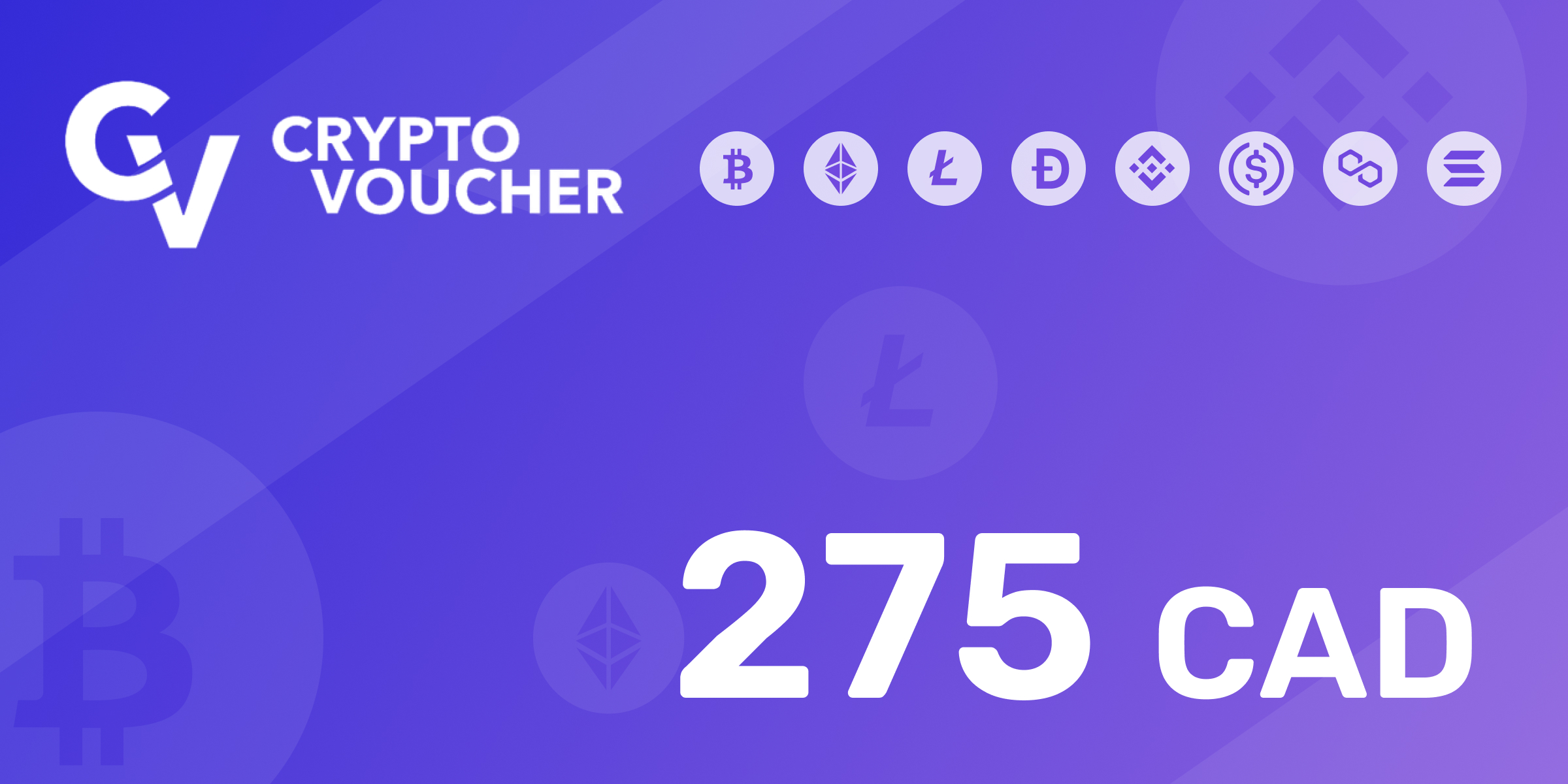 Crypto Voucher Gift Card 275 CAD