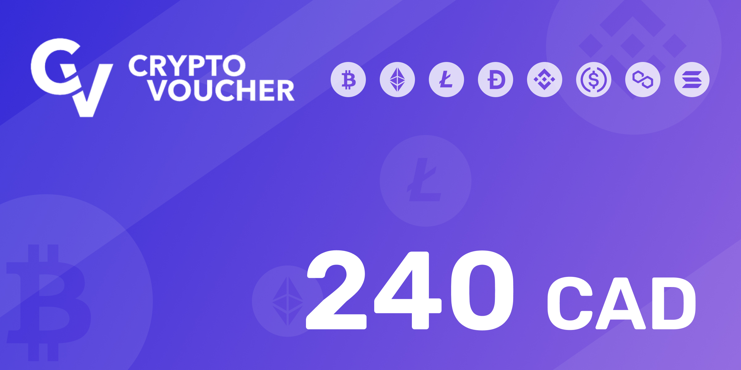 Crypto Voucher Gift Card 240 CAD