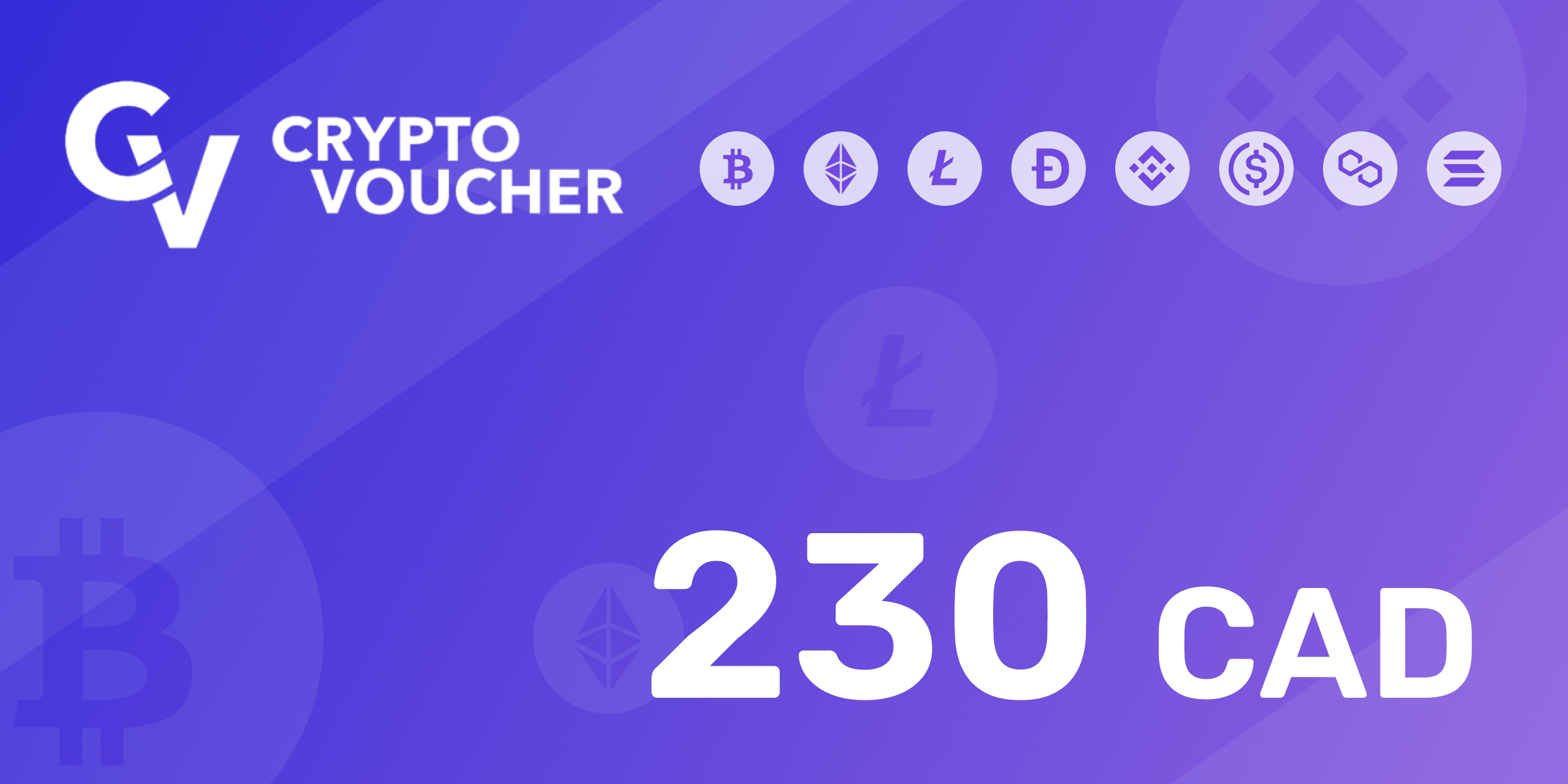 Crypto Voucher Gift Card 230 CAD