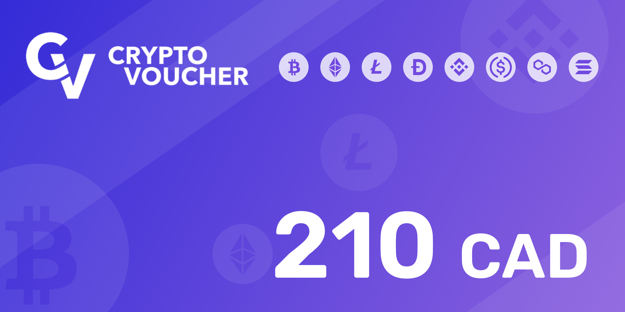 Crypto Voucher Gift Card 210 CAD