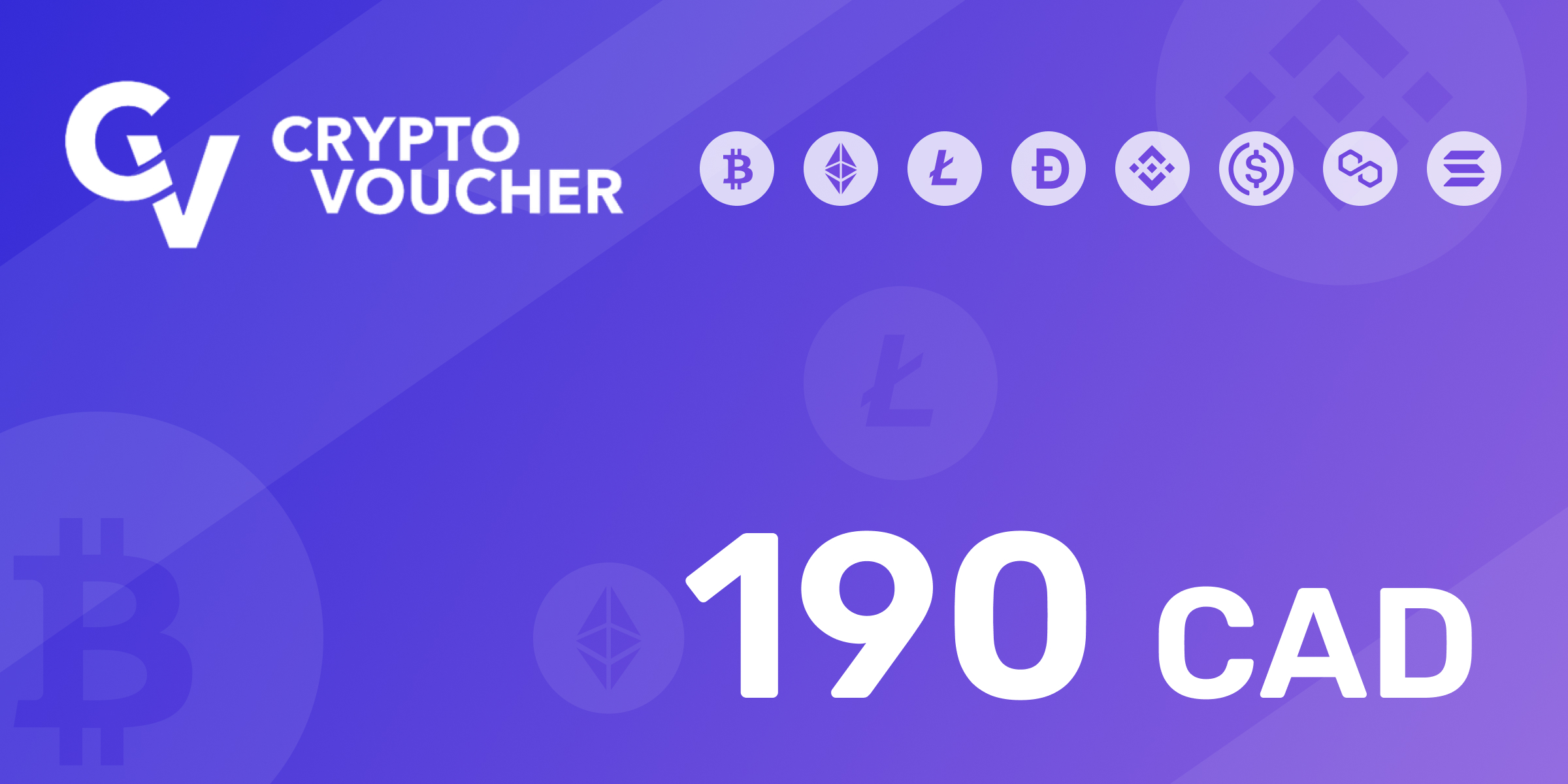 Crypto Voucher Gift Card 190 CAD