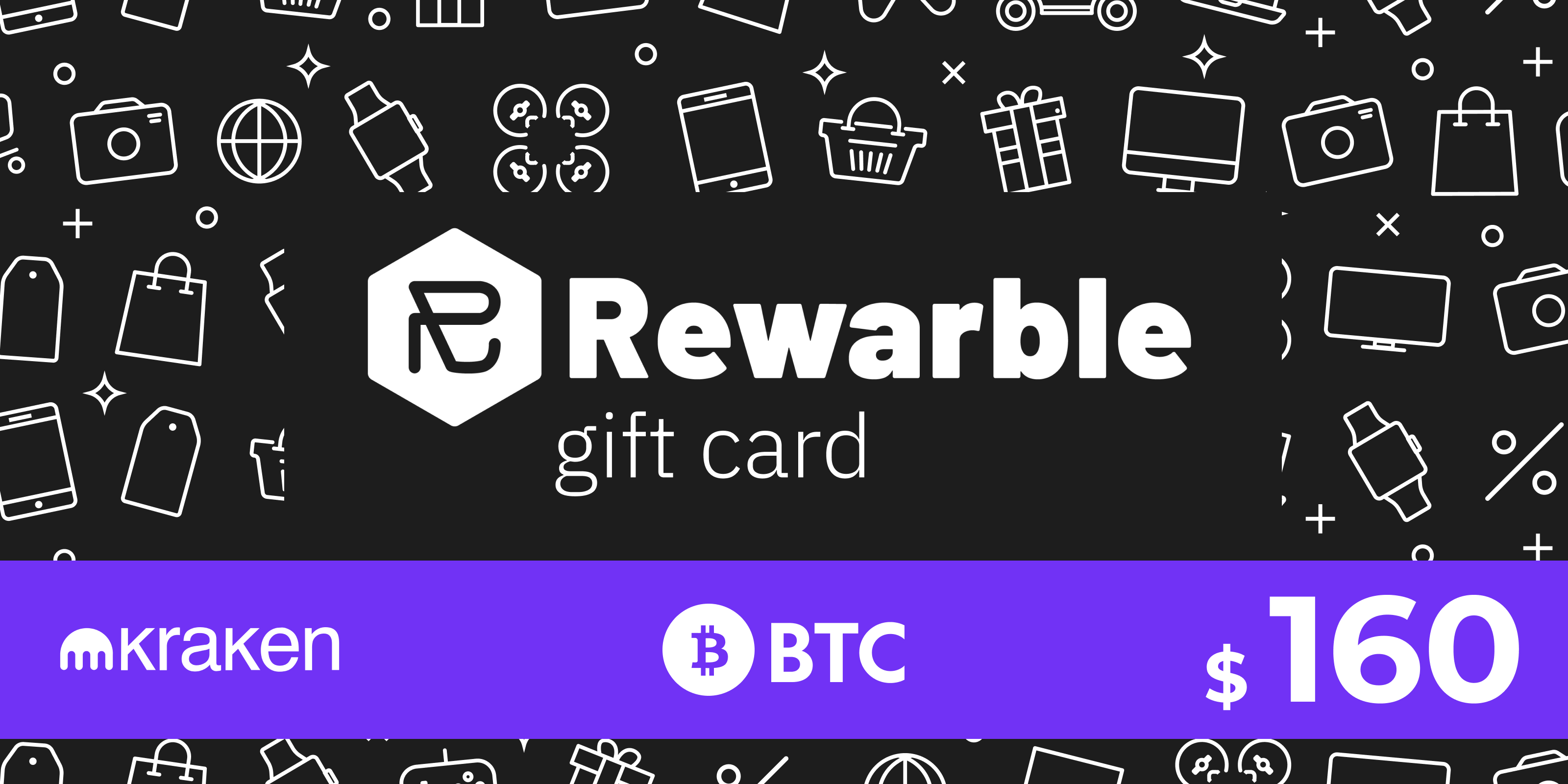 Rewarble Kraken Gift Card BTC 160 USD