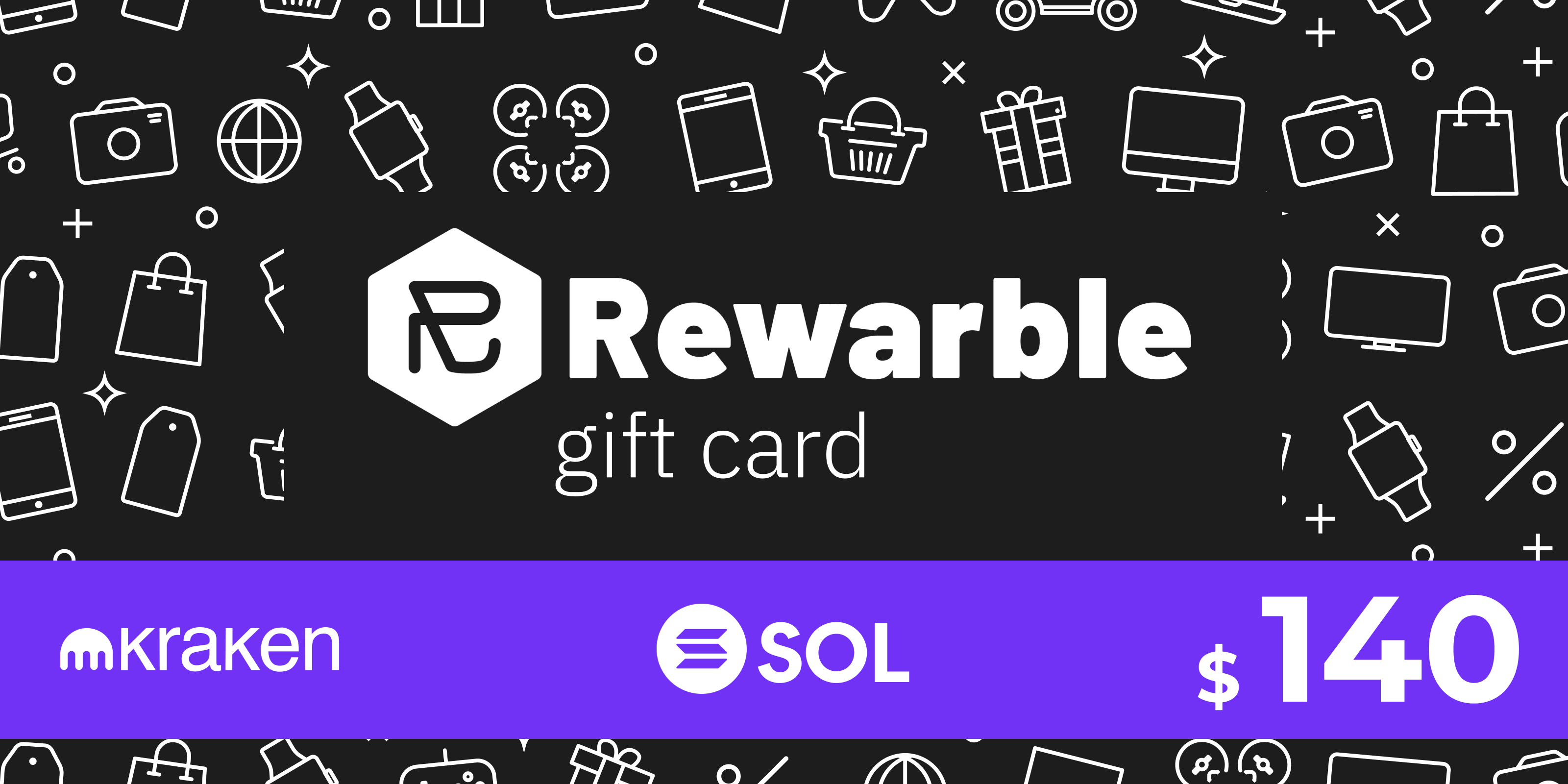 Rewarble Kraken Gift Card SOL 140 USD