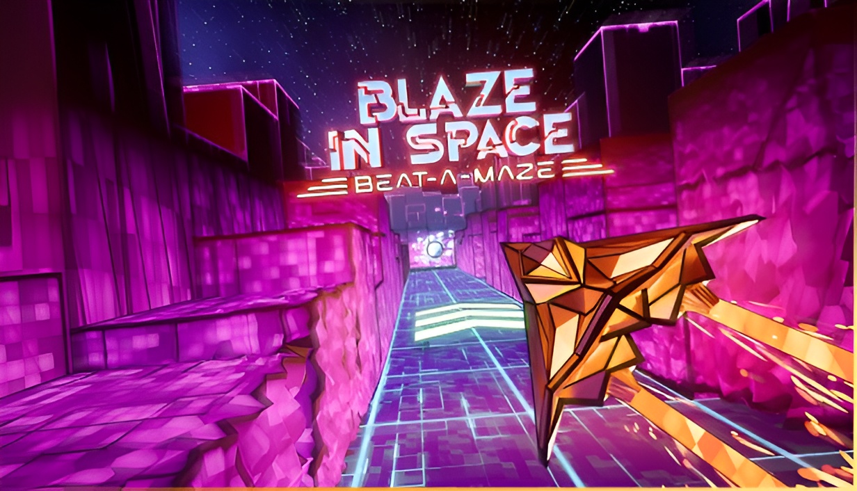 Blaze in Space Beat a Maze