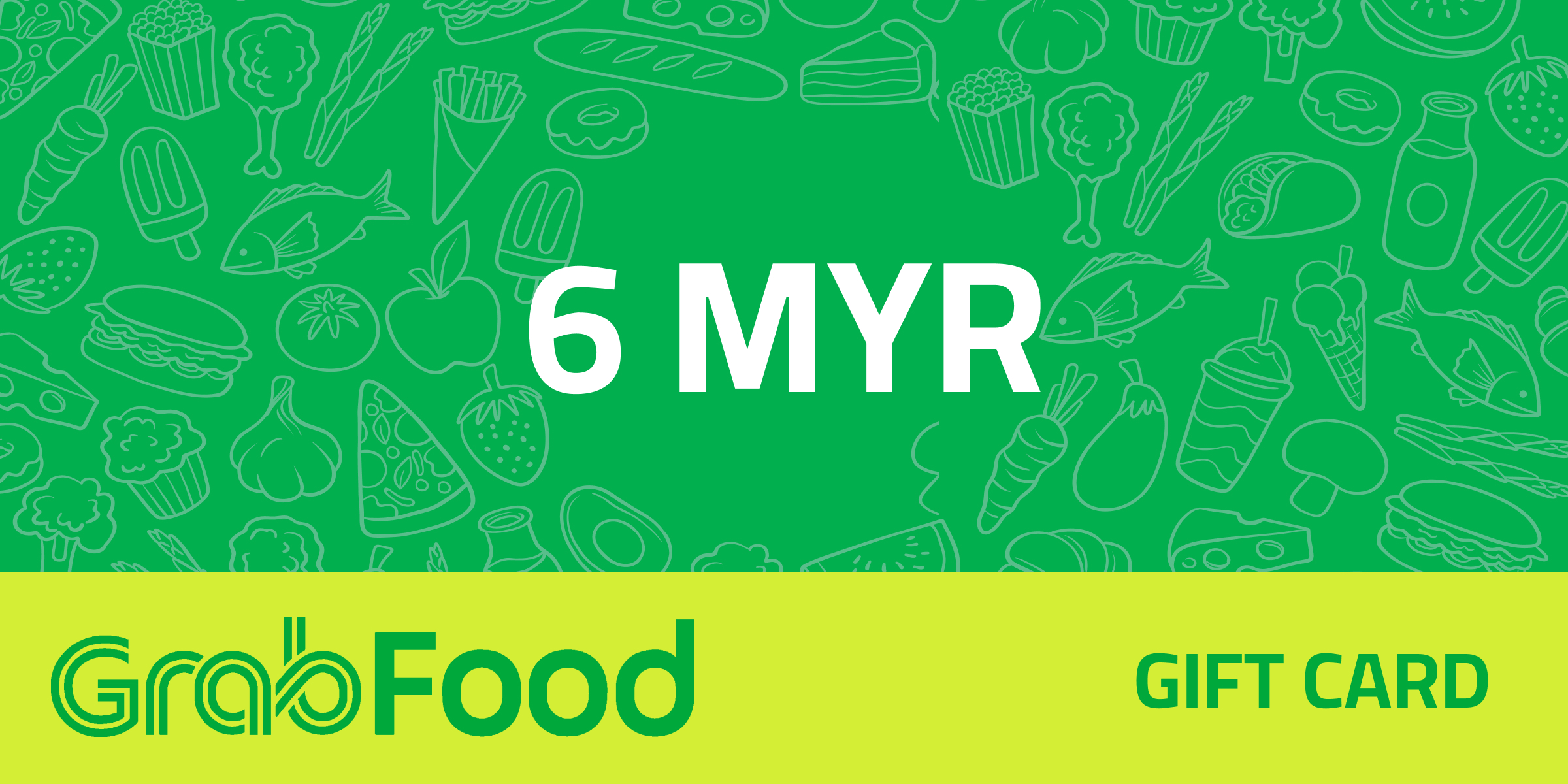 GrabFood Gift Card 6 MYR