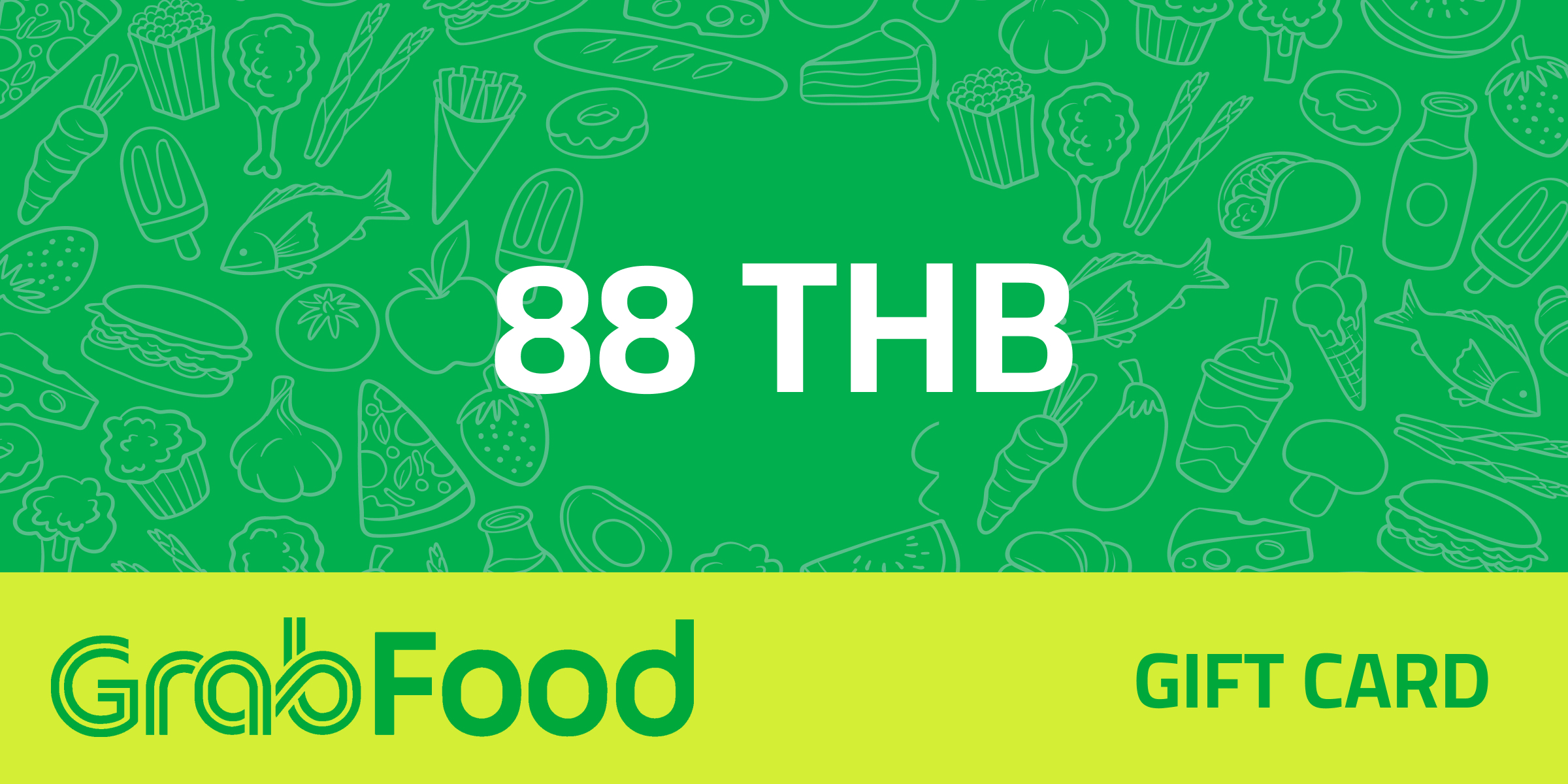 Grab Food Gift Card 88 THB