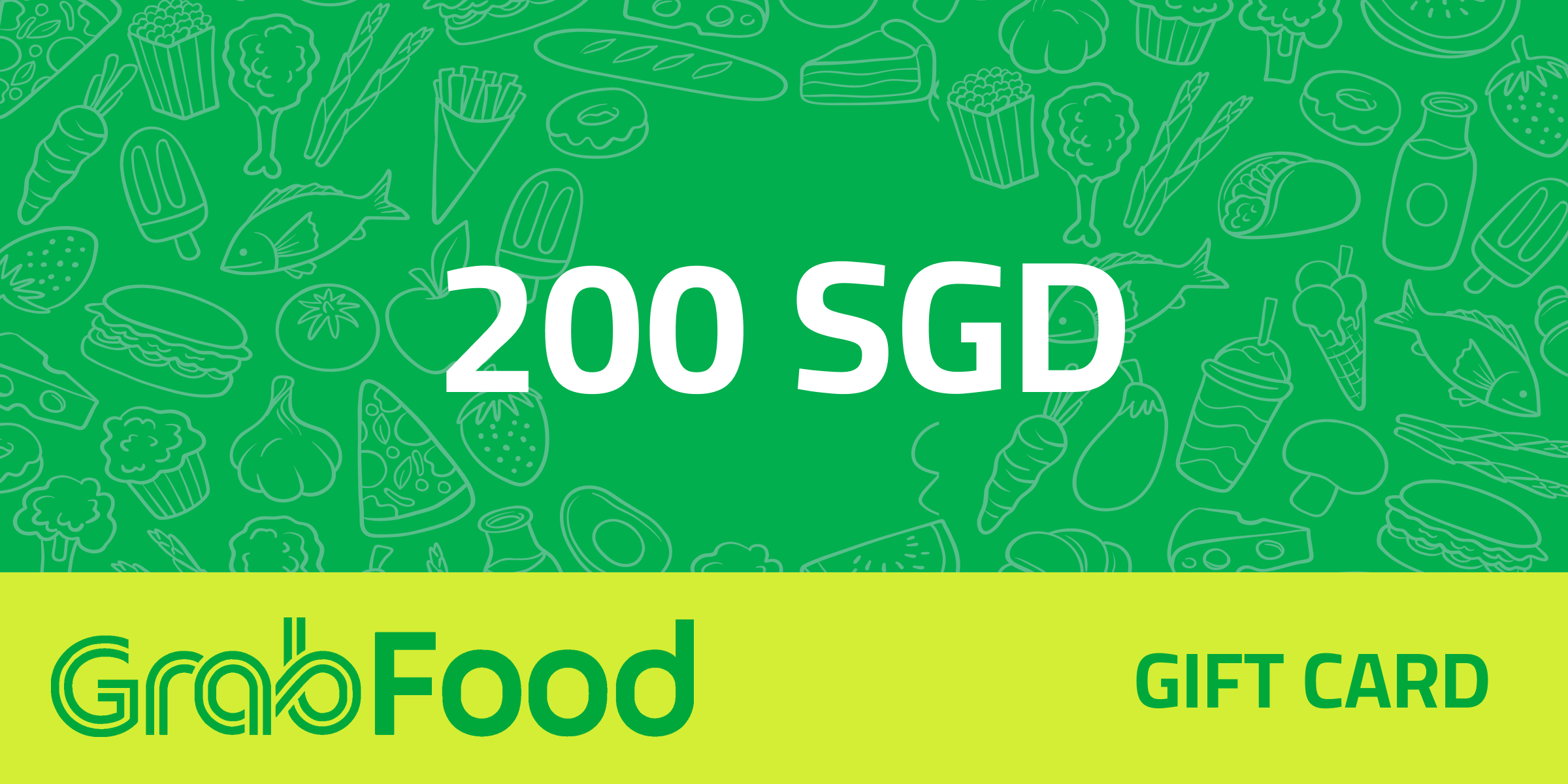 GrabFood Gift Card 200 SGD