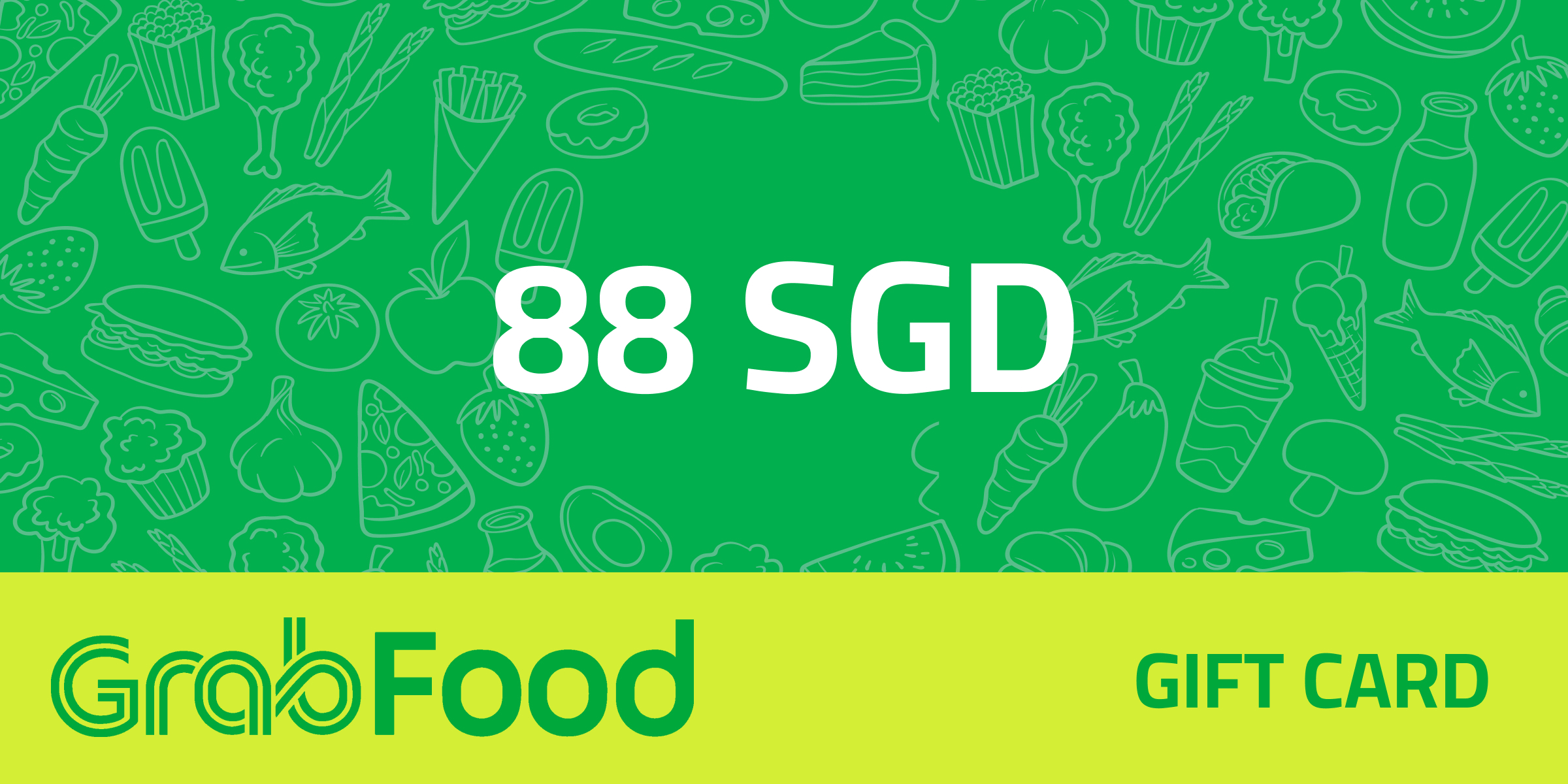 GrabFood Gift Card 88 SGD