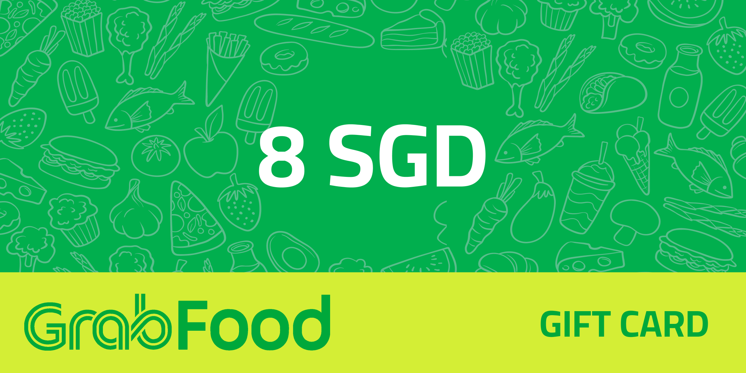 GrabFood Gift Card 8 SGD