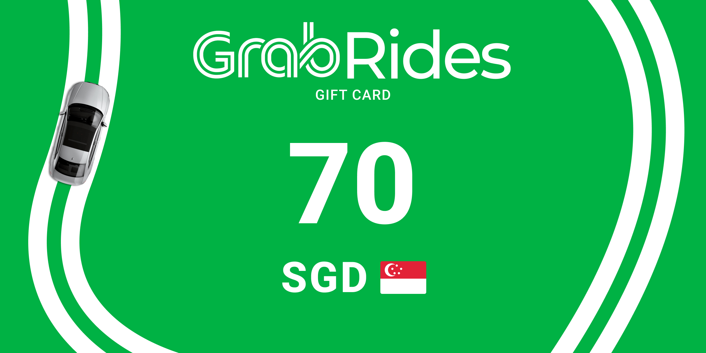 Grab Rides Gift Card 70 SGD