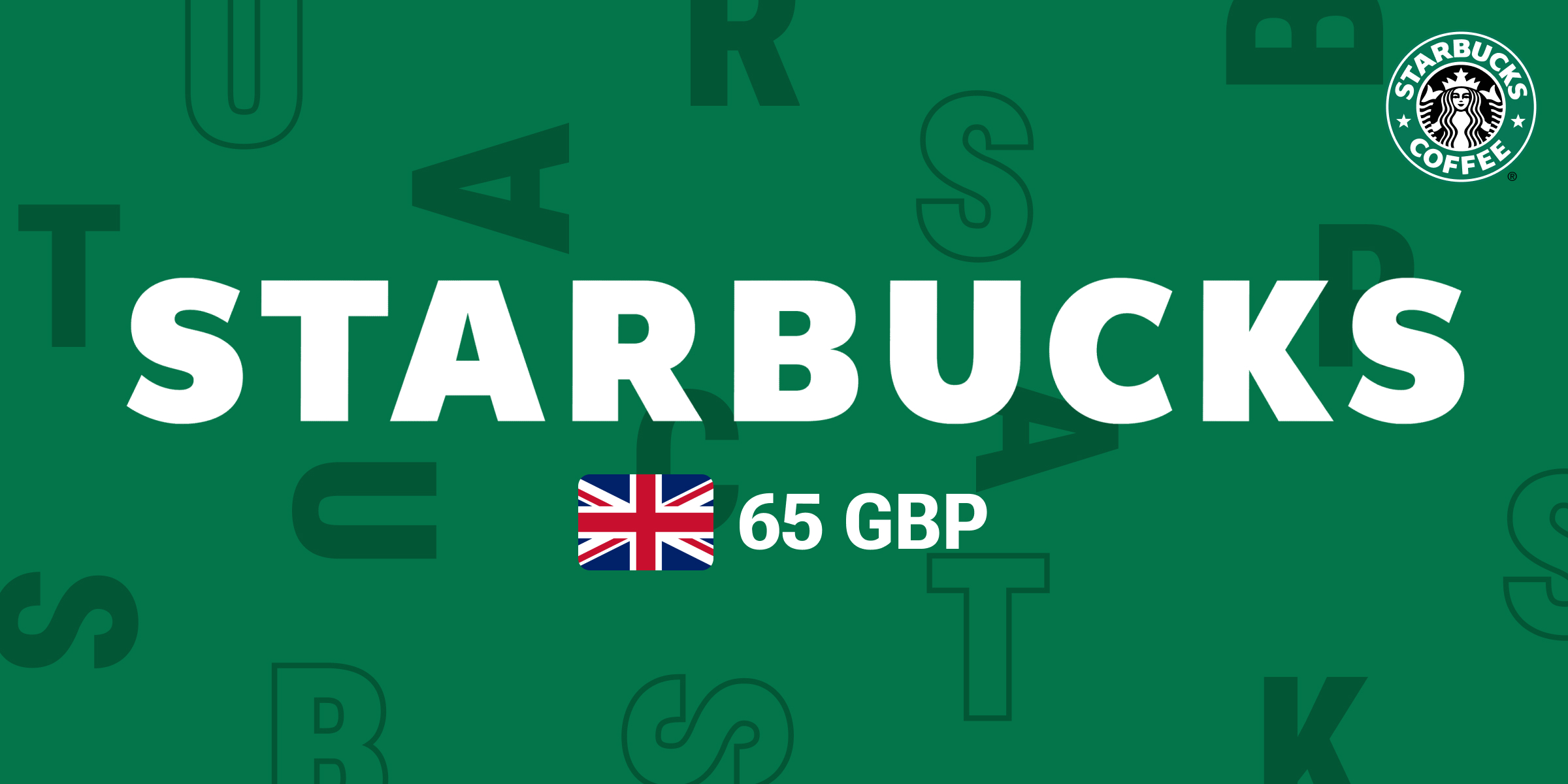 Starbucks Gift Card 65 GBP