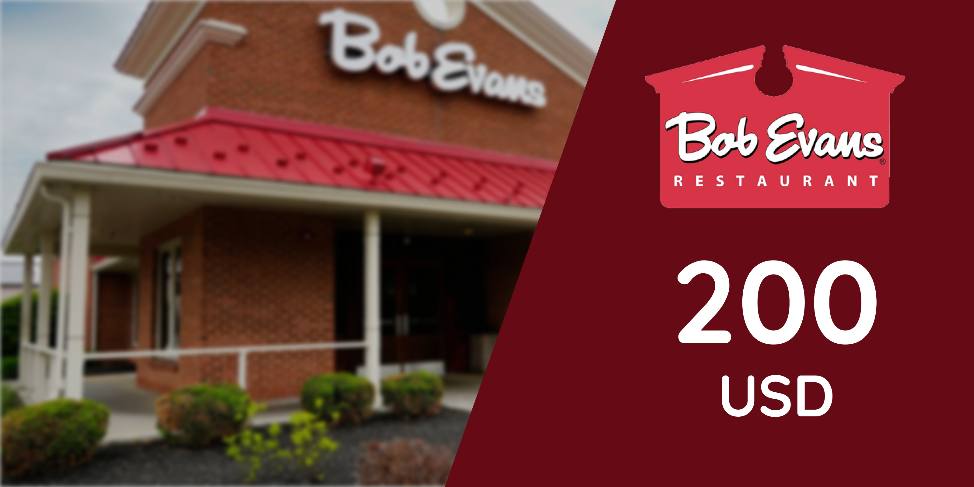Bob Evans Restaurants Gift Card 200 USD