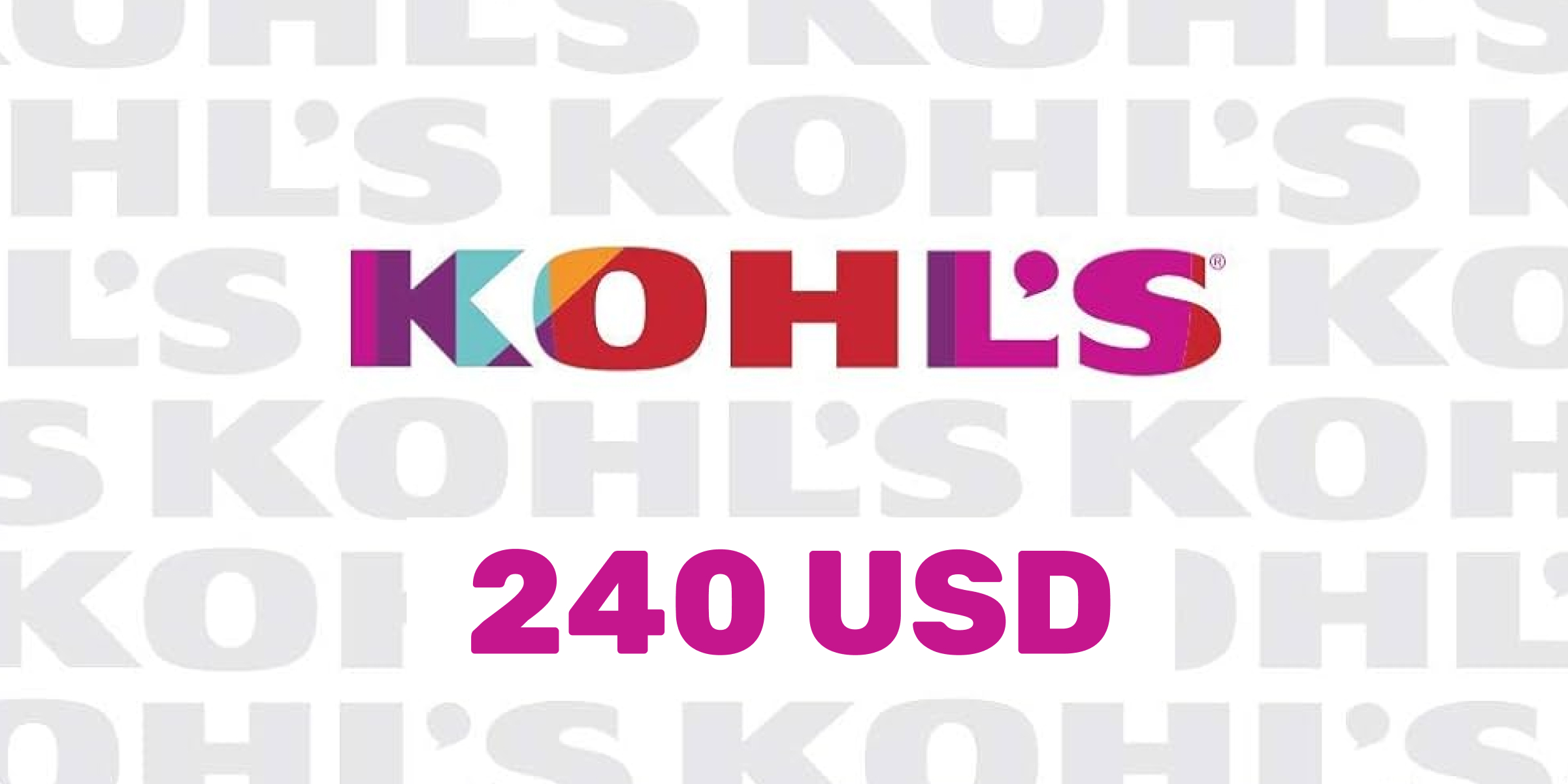 Kohls Gift Card 240 USD