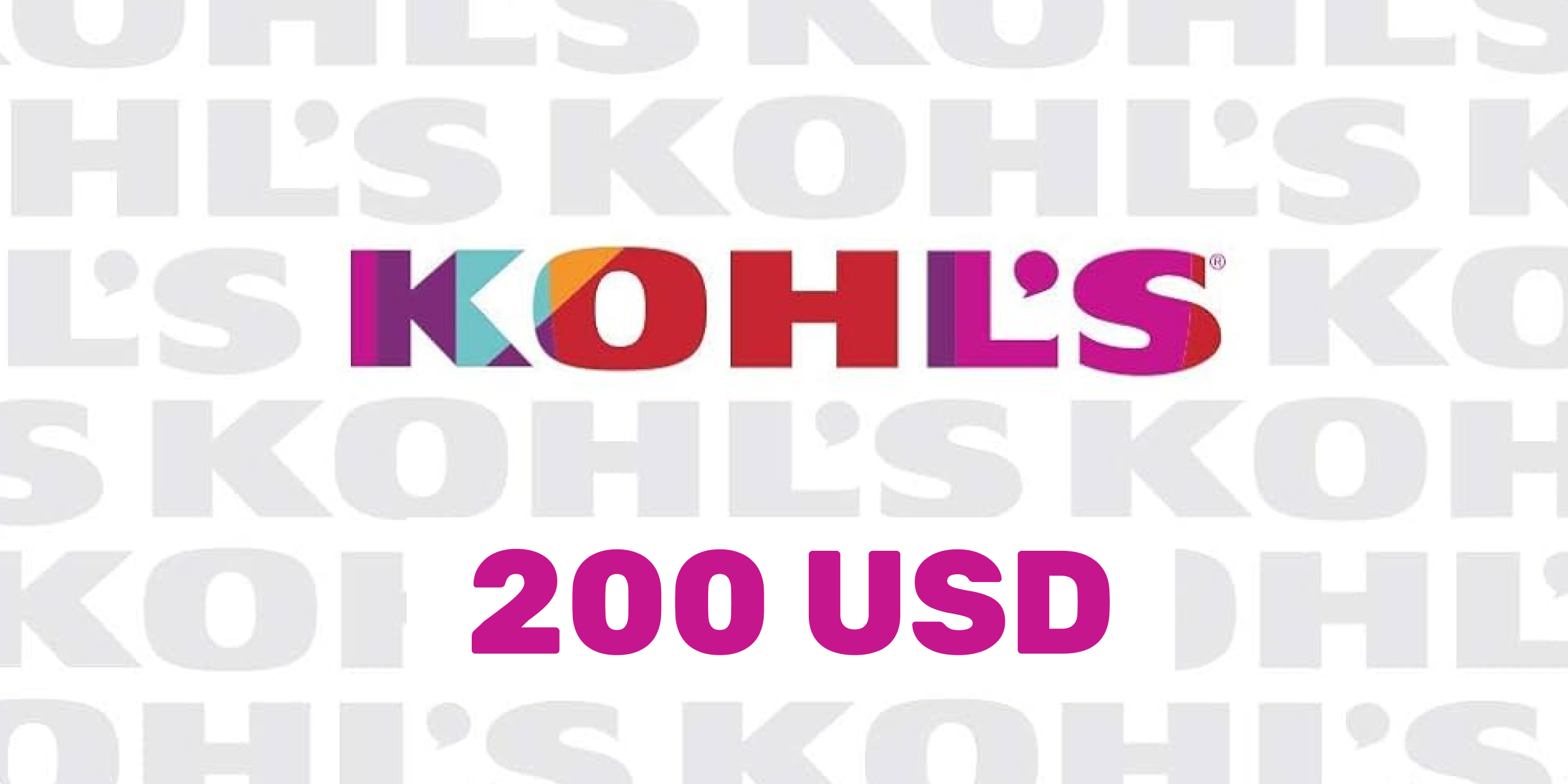 Kohls Gift Card 200 USD
