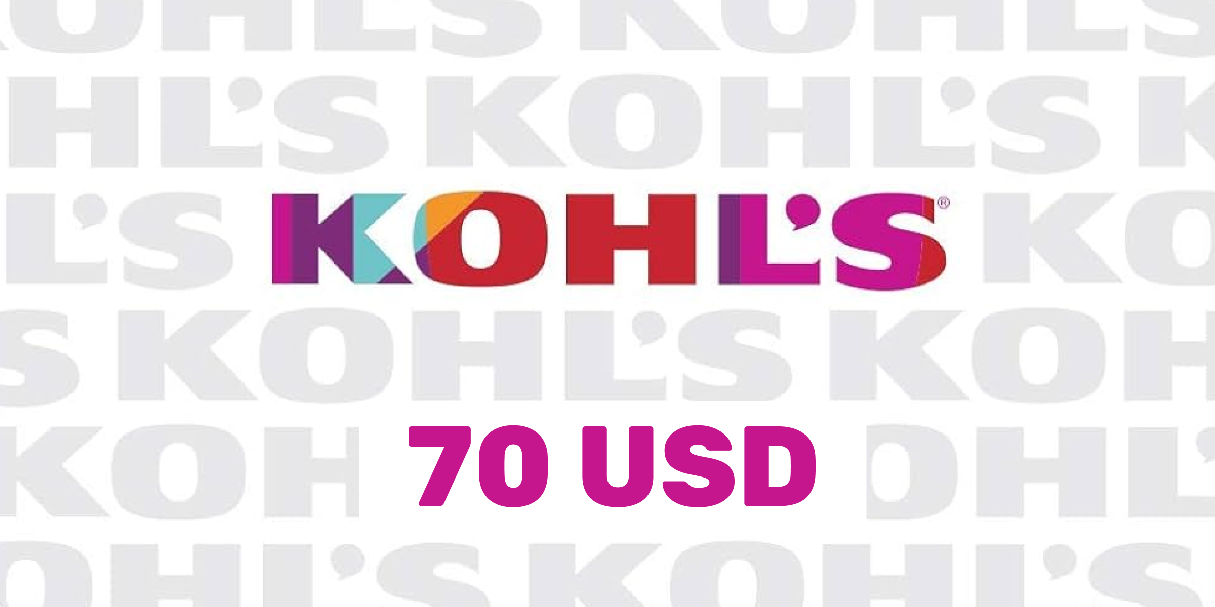 Kohls Gift Card 70 USD