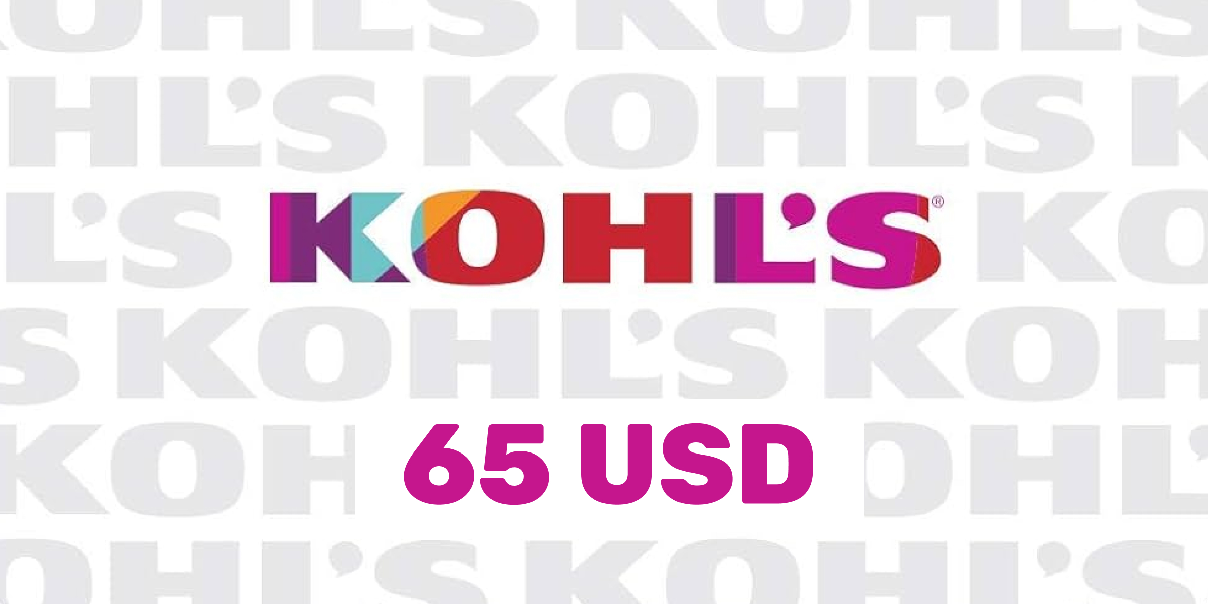 Kohls Gift Card 65 USD