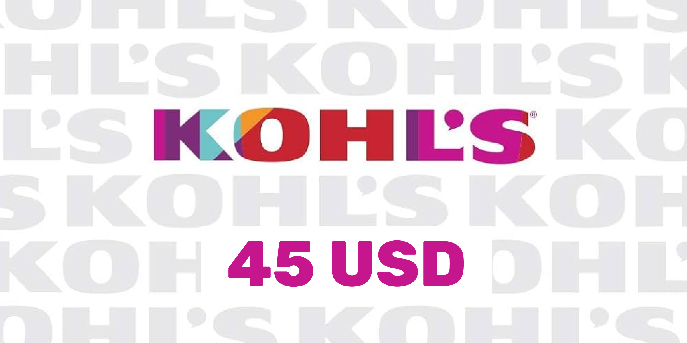 Kohls Gift Card 45 USD