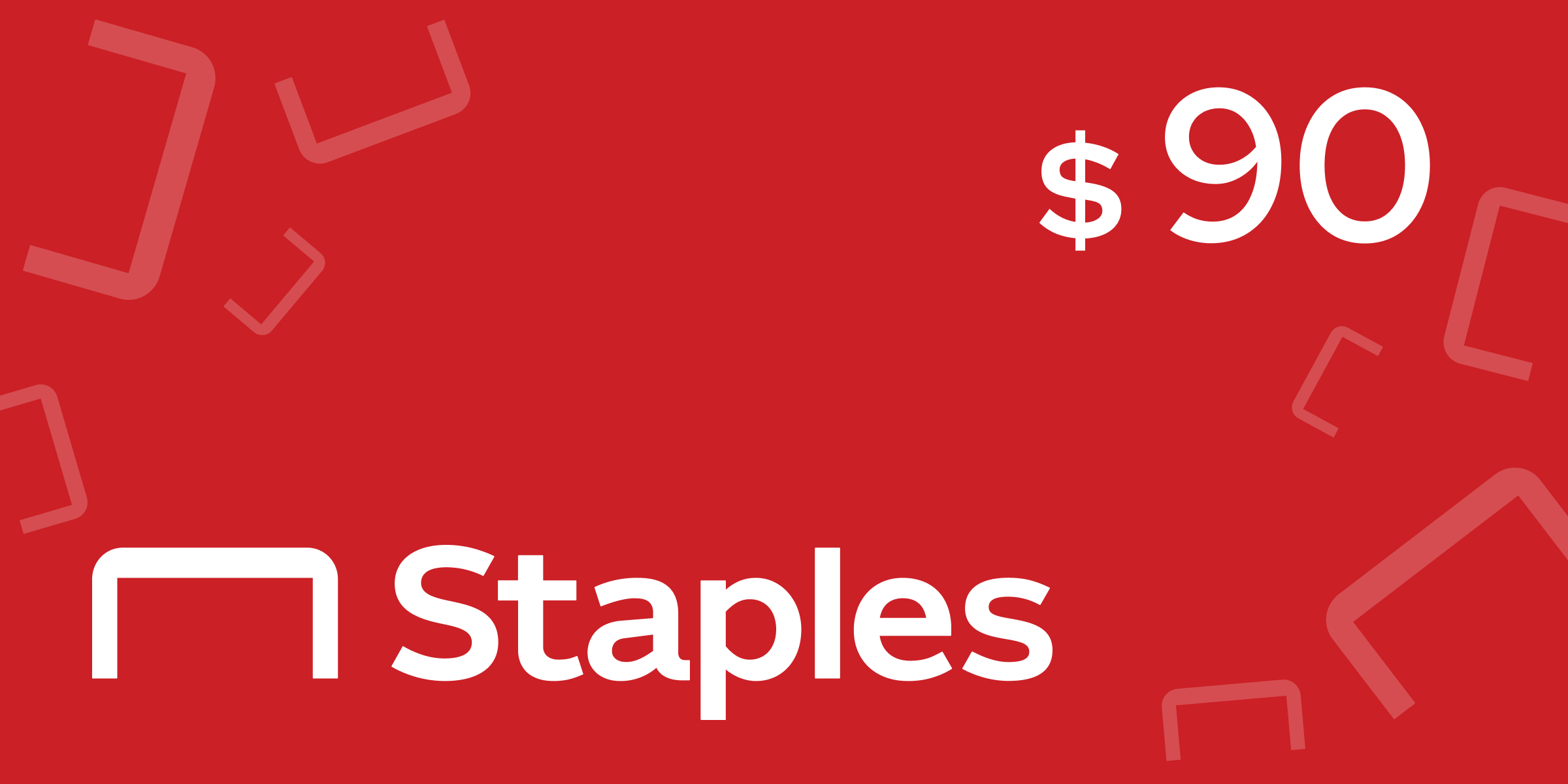 Staples Gift Card 90 USD