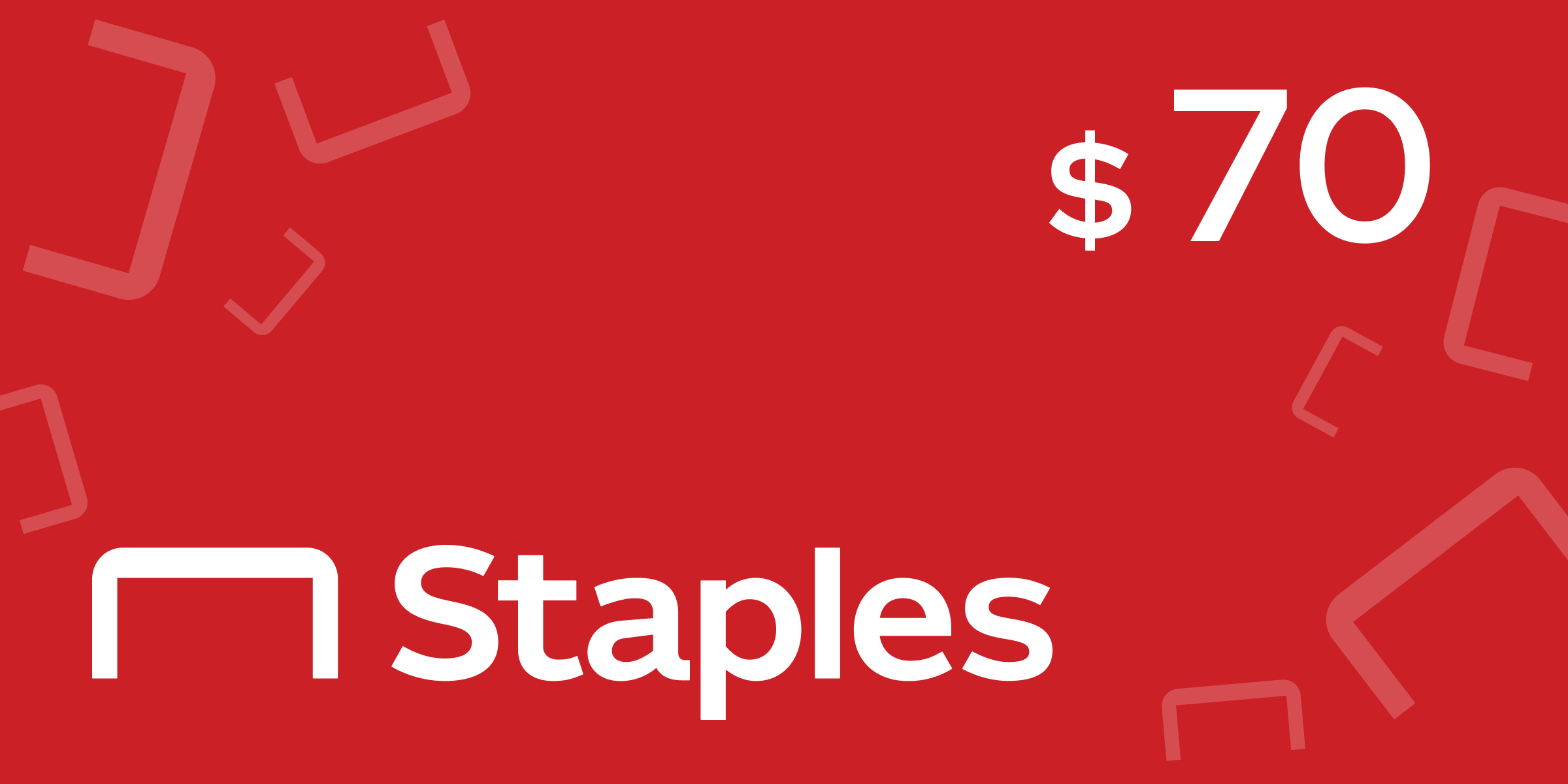 Staples Gift Card 70 USD