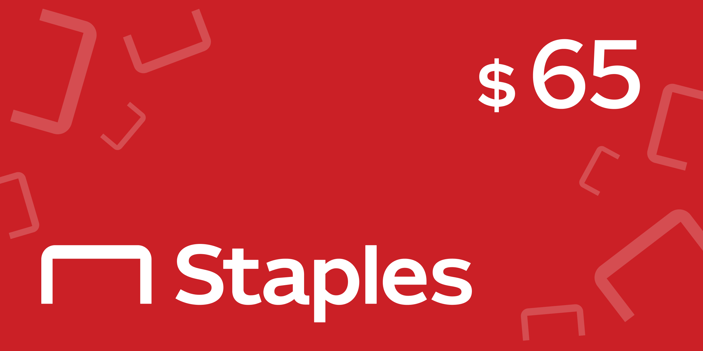 Staples Gift Card 65 USD