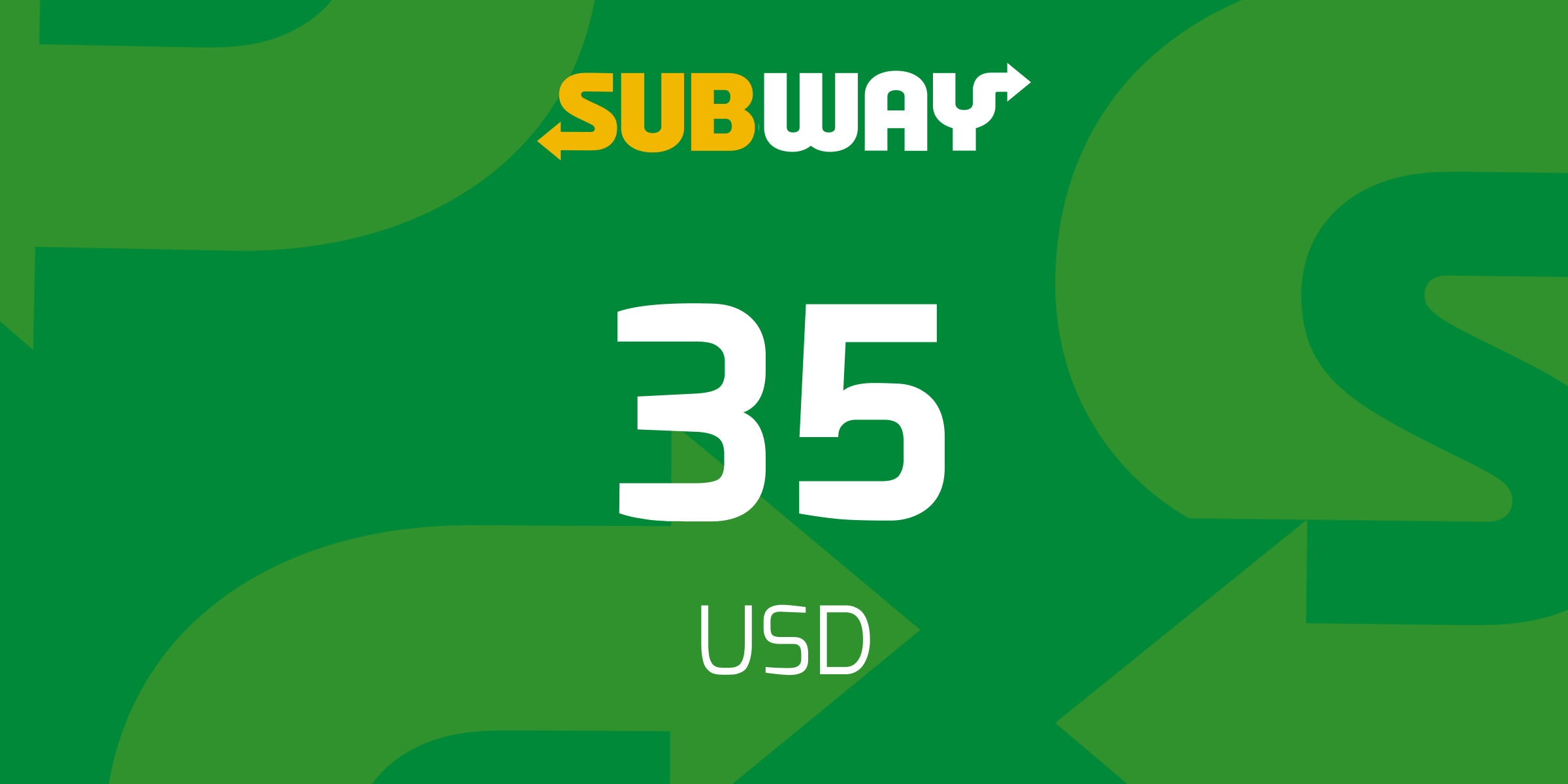 Subway Gift Card 35 USD