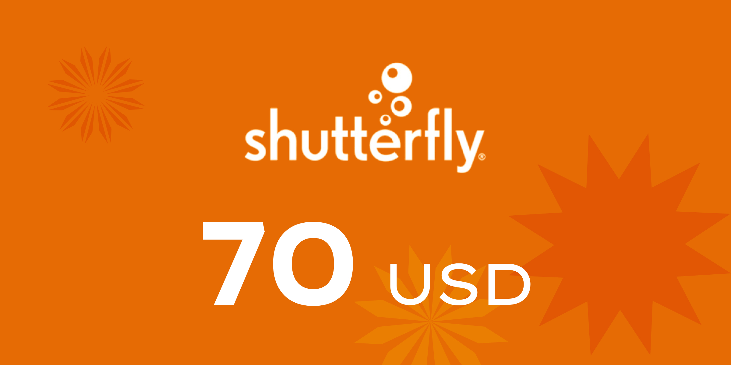 Shutterfly Gift Card 70 USD