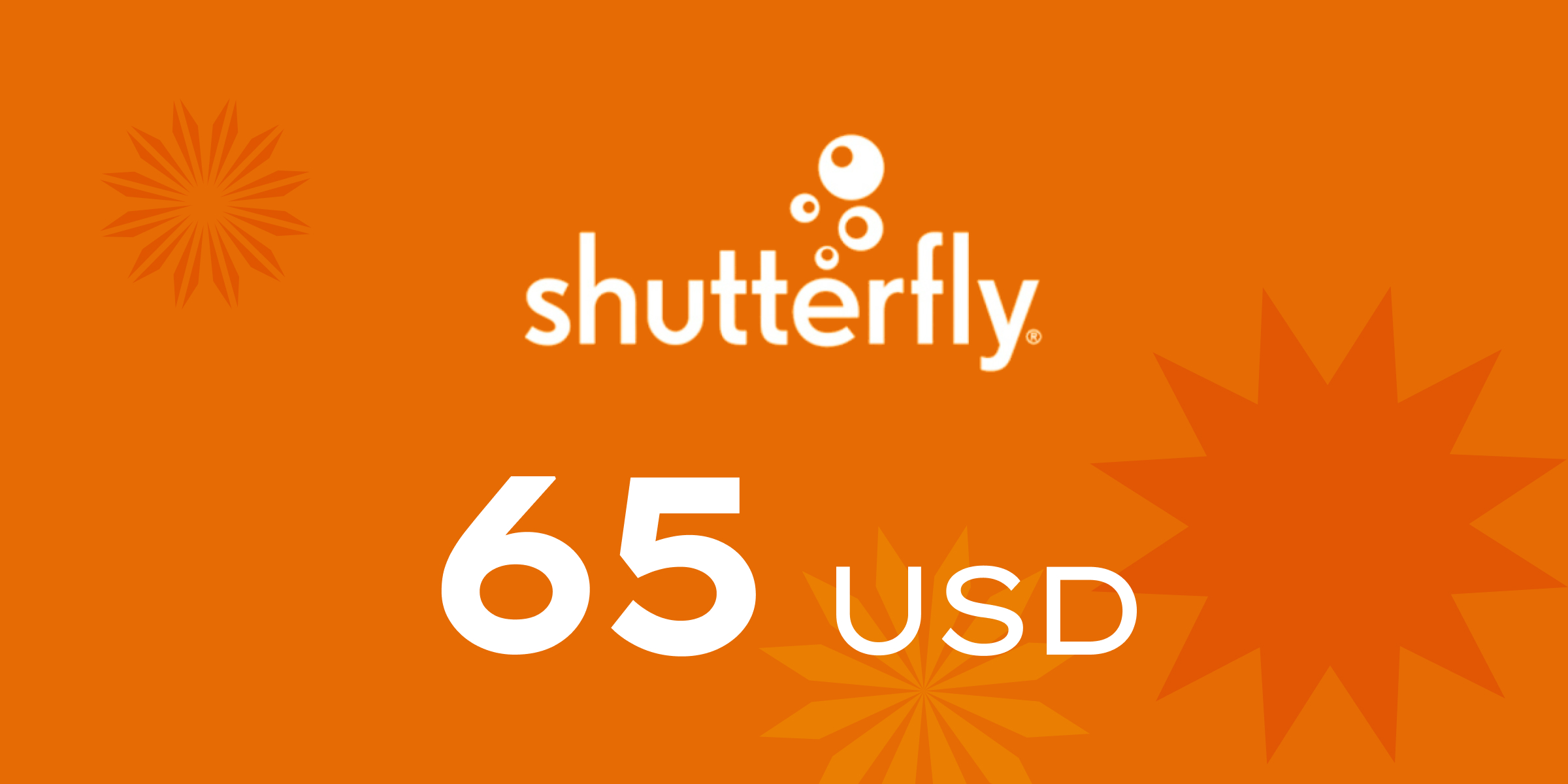 Shutterfly Gift Card 65 USD