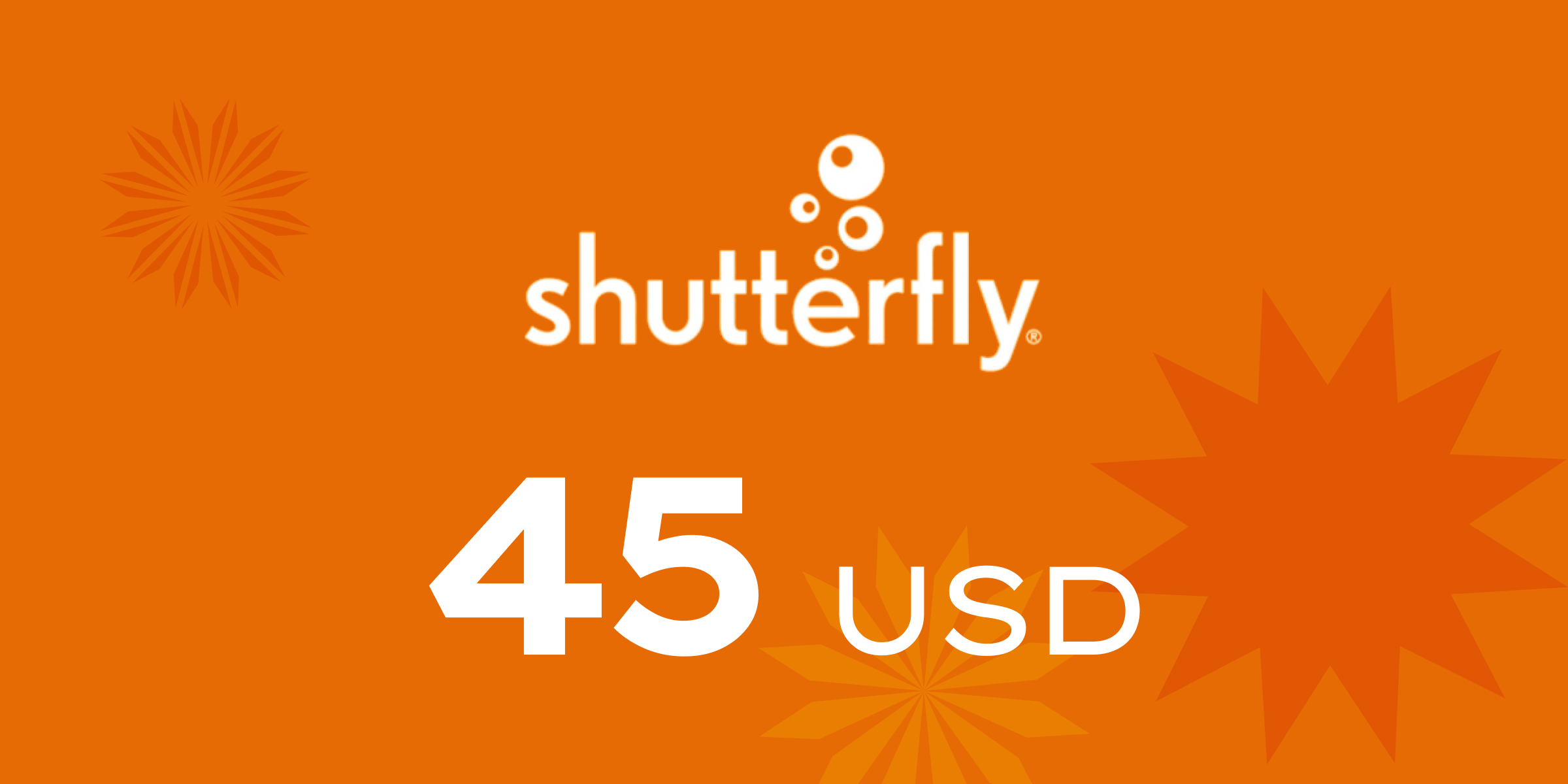 Shutterfly Gift Card 45 USD