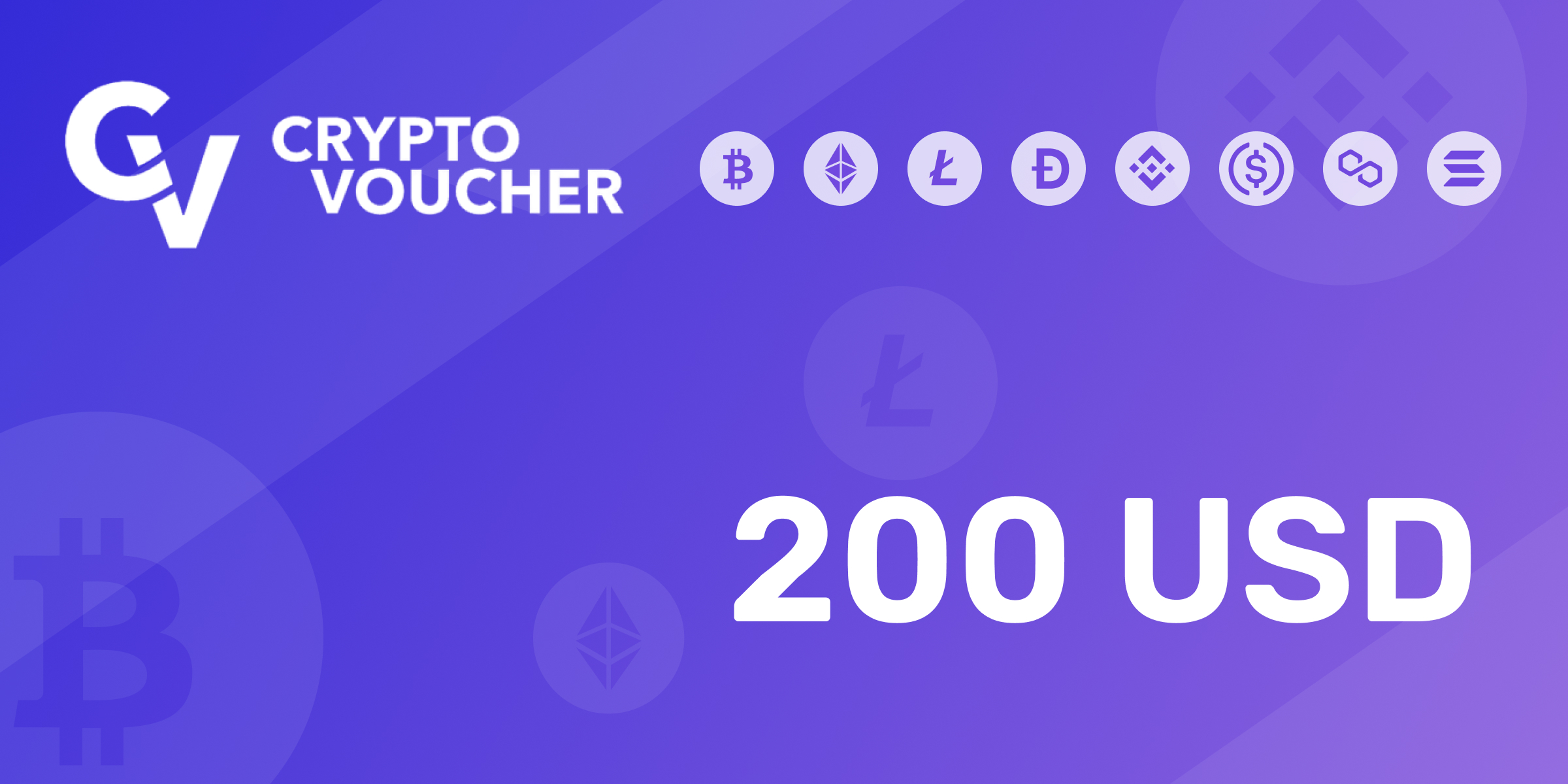 Crypto Voucher Gift CARD 200 USD