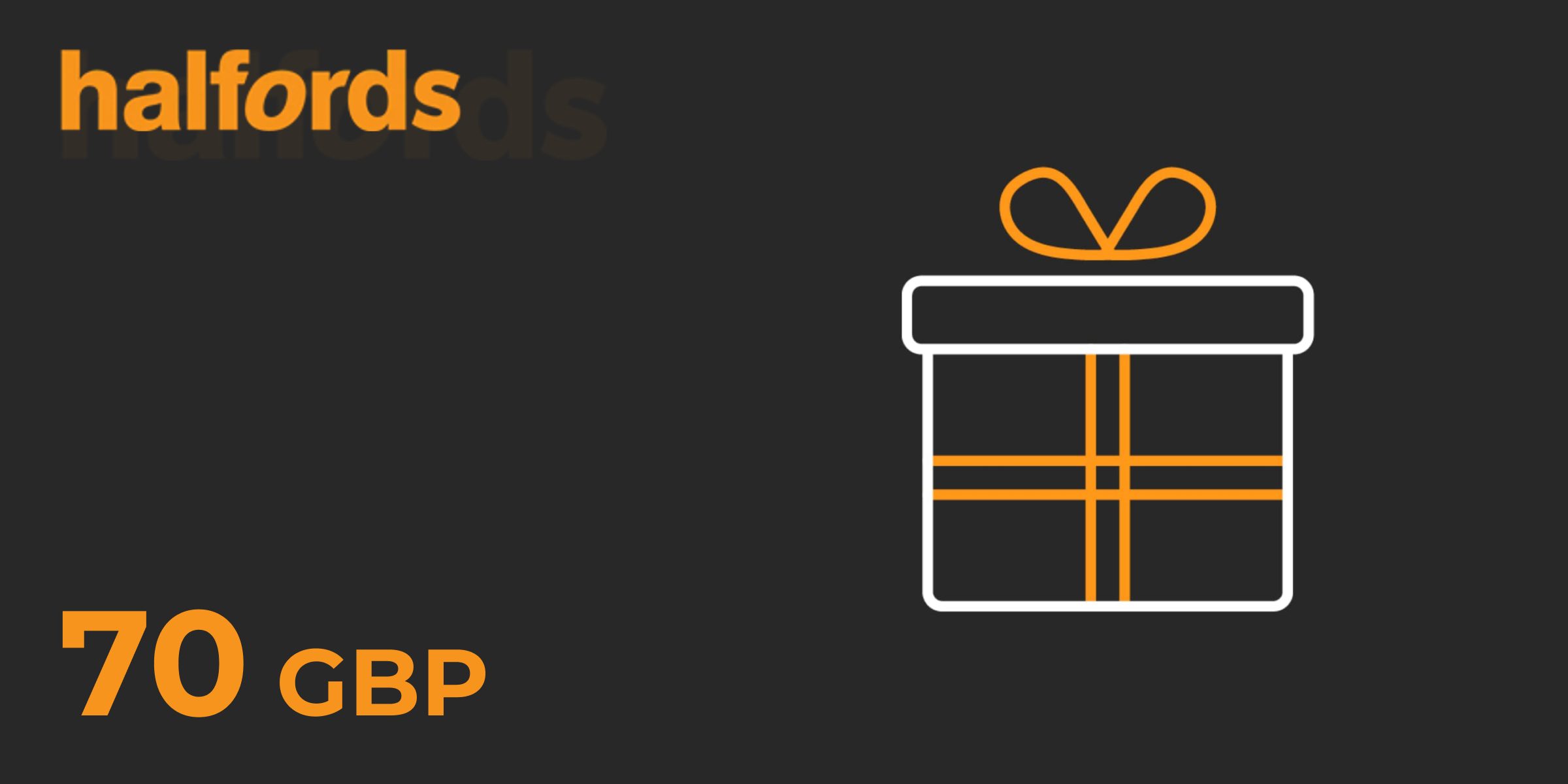 Halfords Gift Card 70 GBP