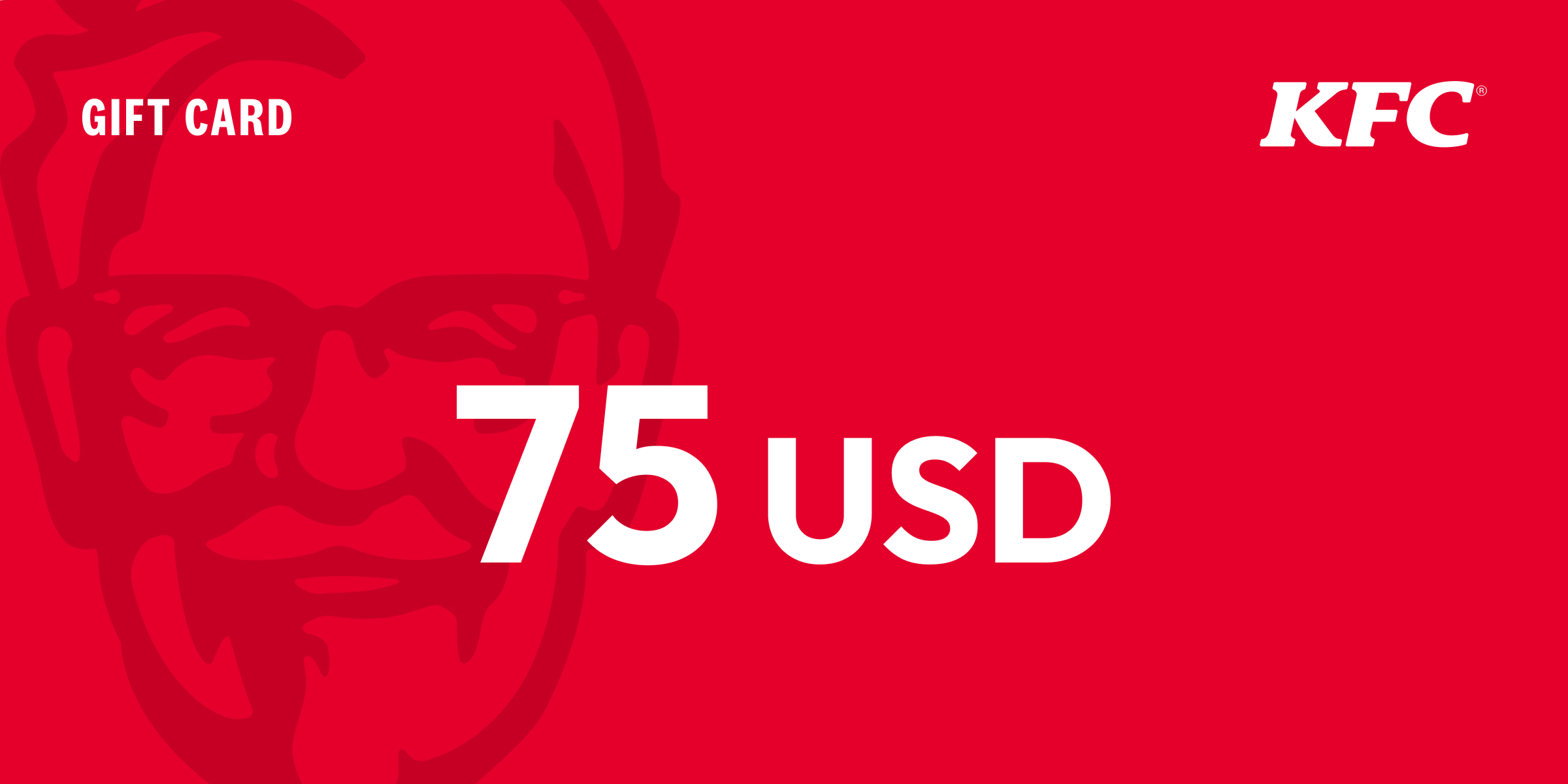 KFC Gift Card 75 USD