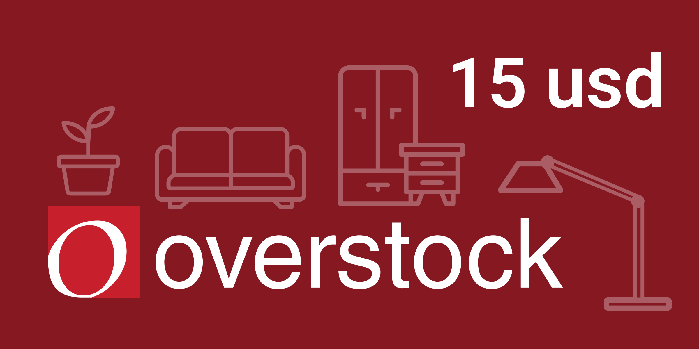 Overstock Gift Card 15 USD