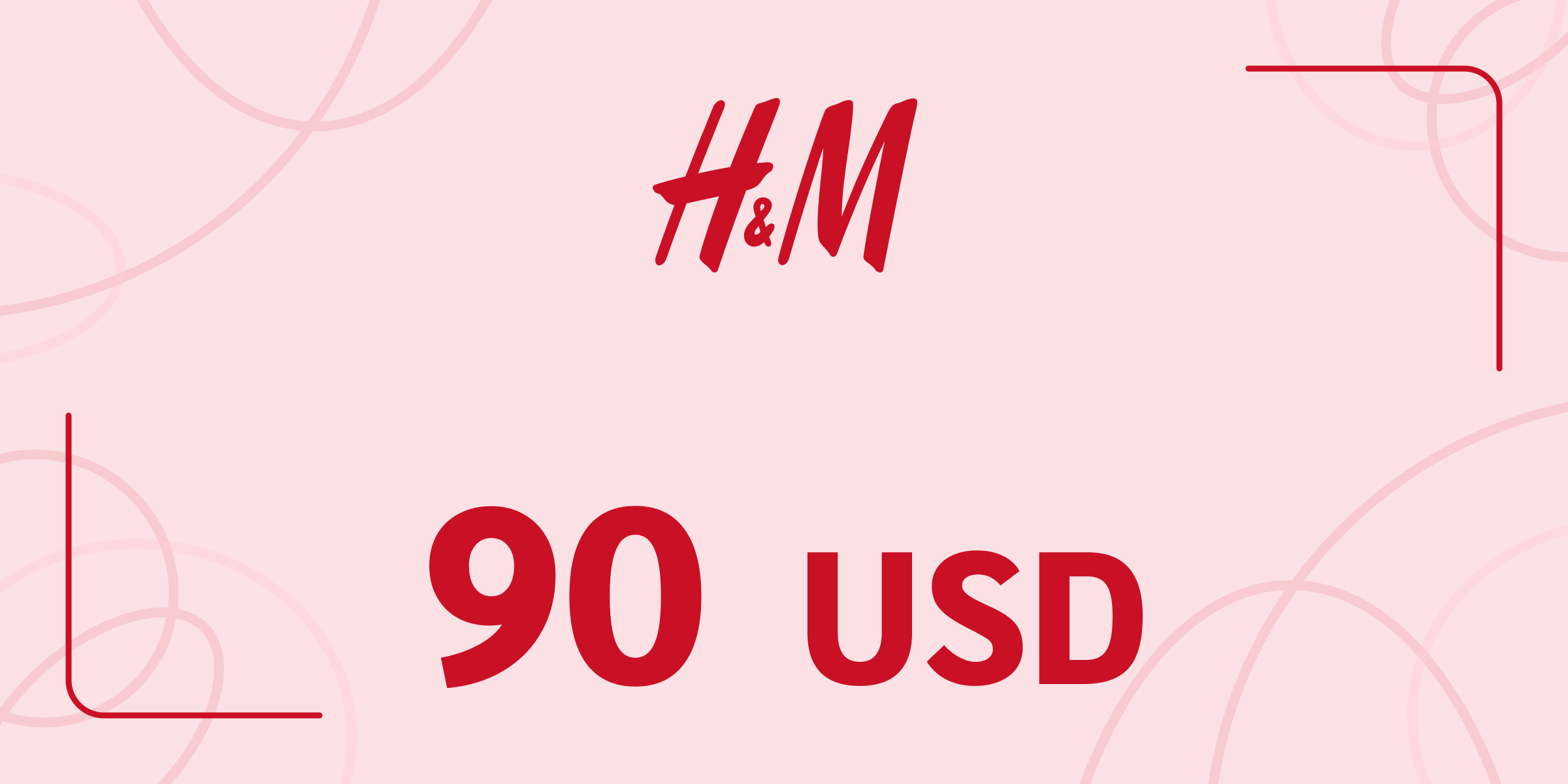 H and M Gift Card 90 USD