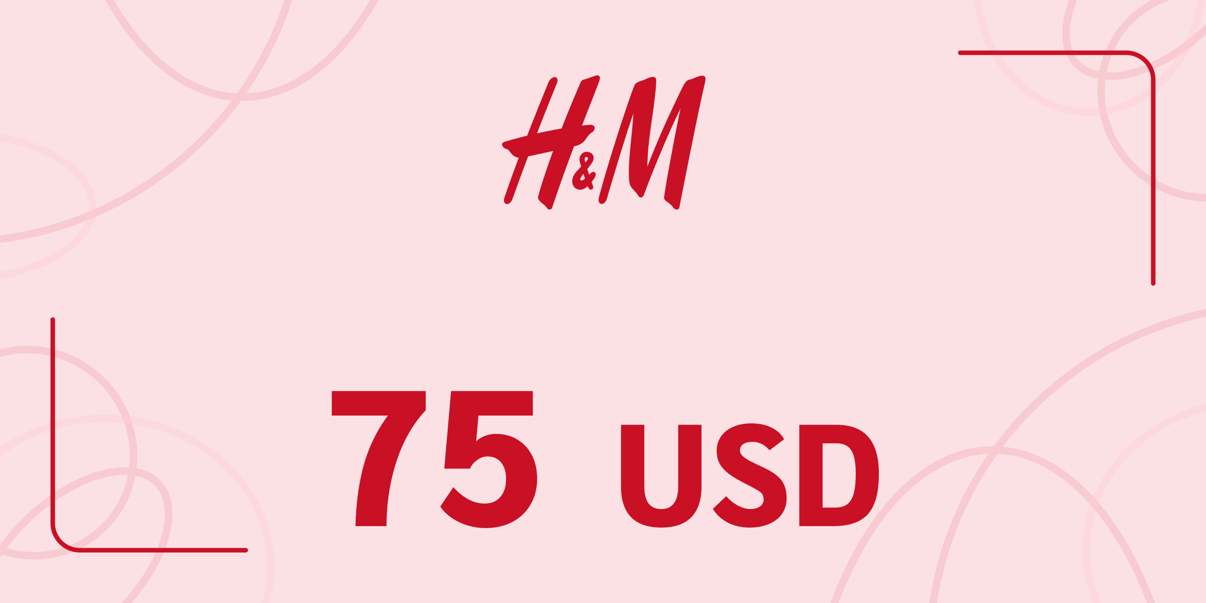 H and M Gift Card 75 USD