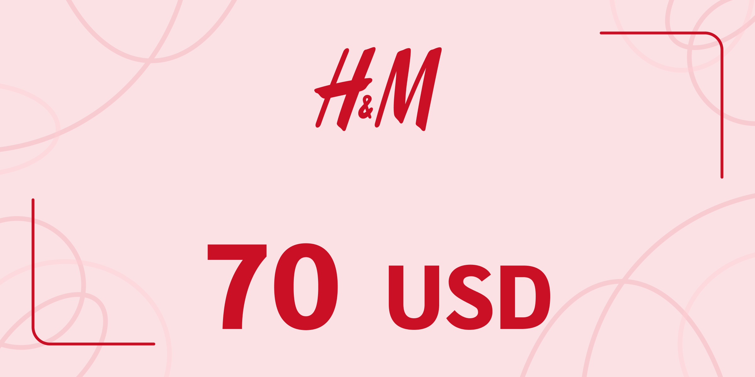 H and M Gift Card 70 USD
