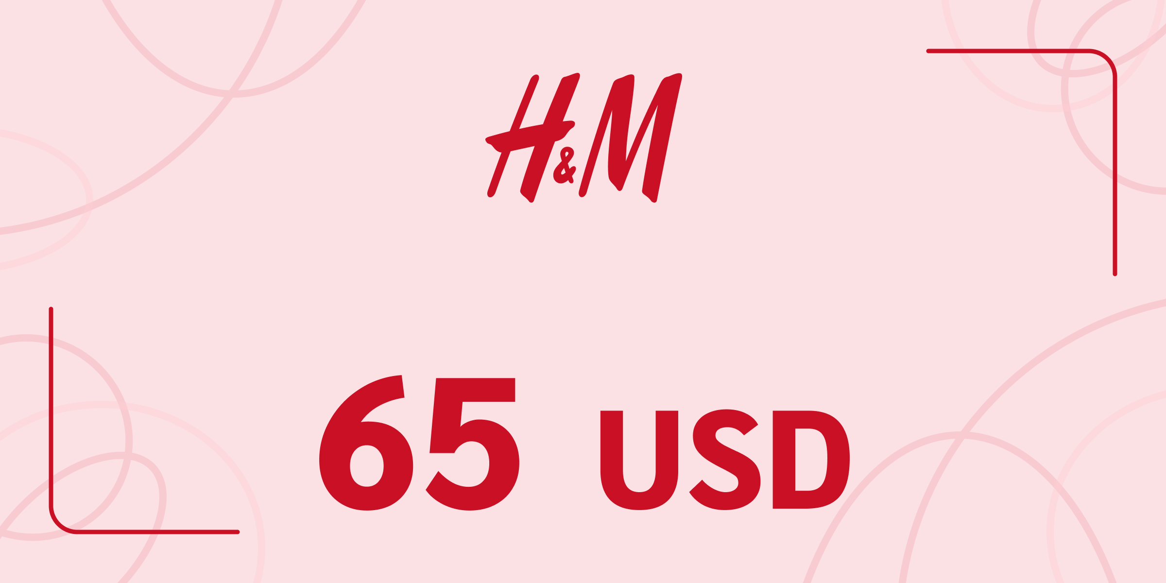 H and M Gift Card 65 USD