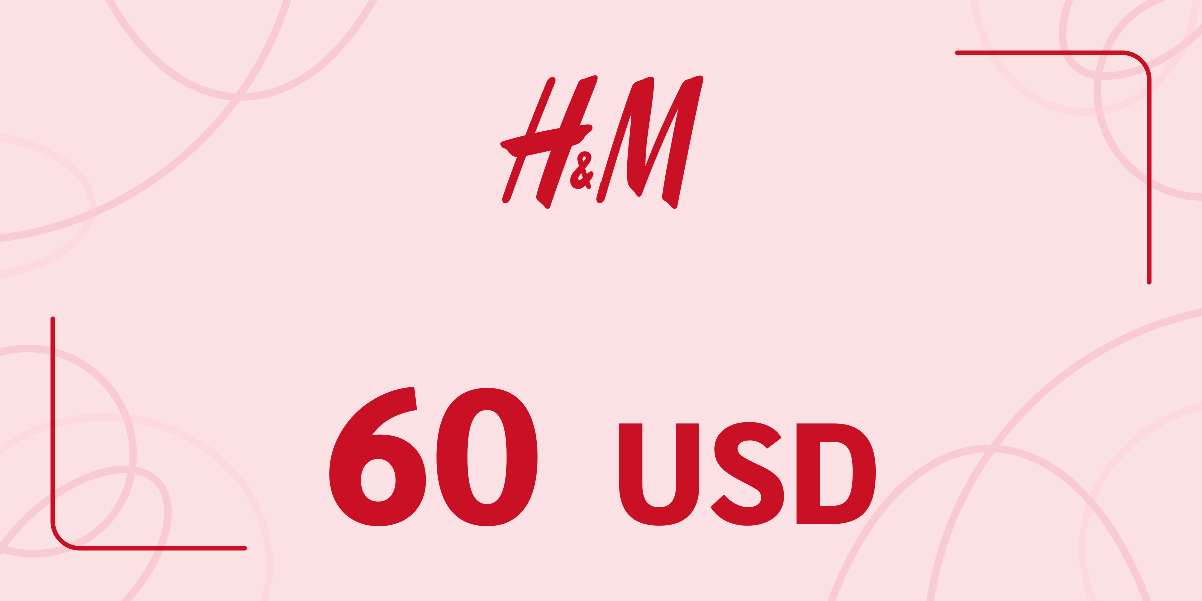 H and M Gift Card 60 USD